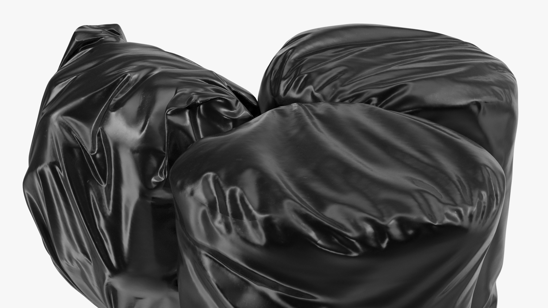 3D Tied Closed Black Trash Bags model