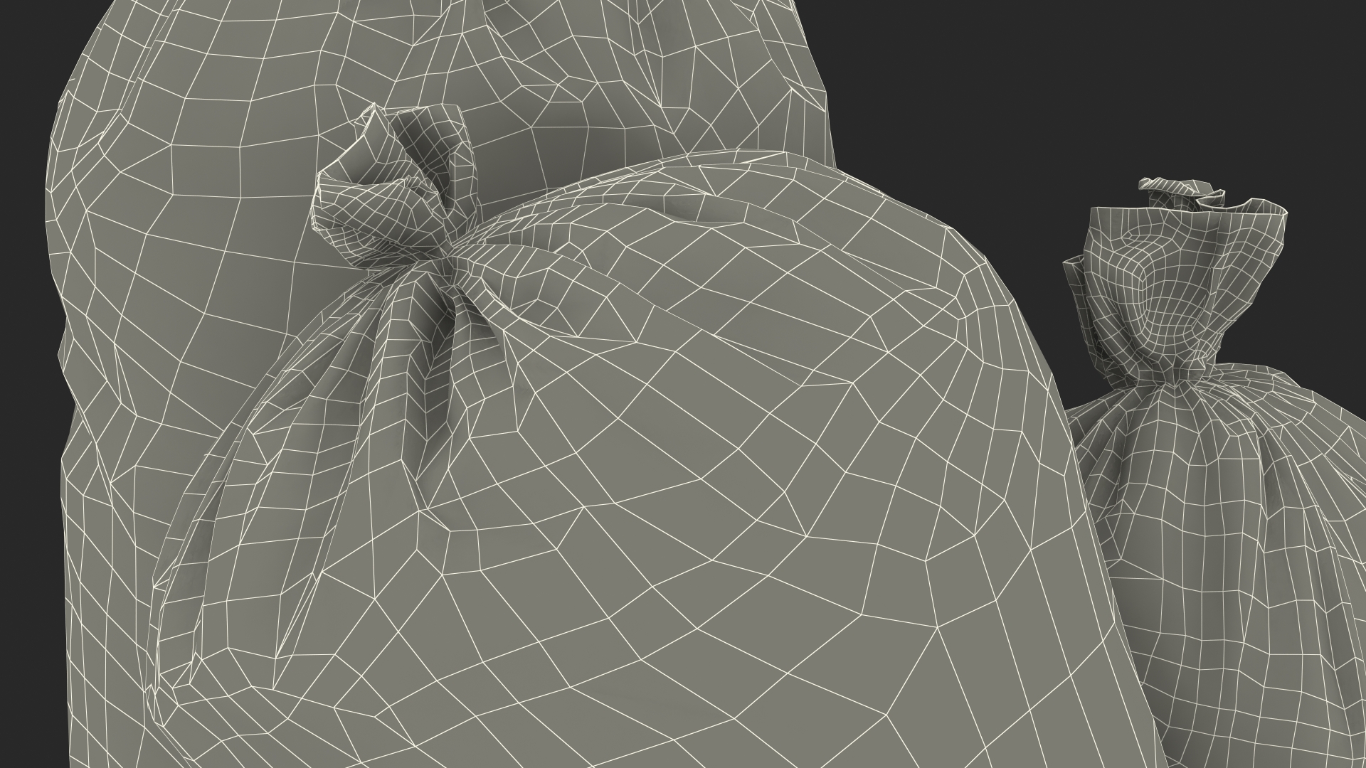 3D Tied Closed Black Trash Bags model