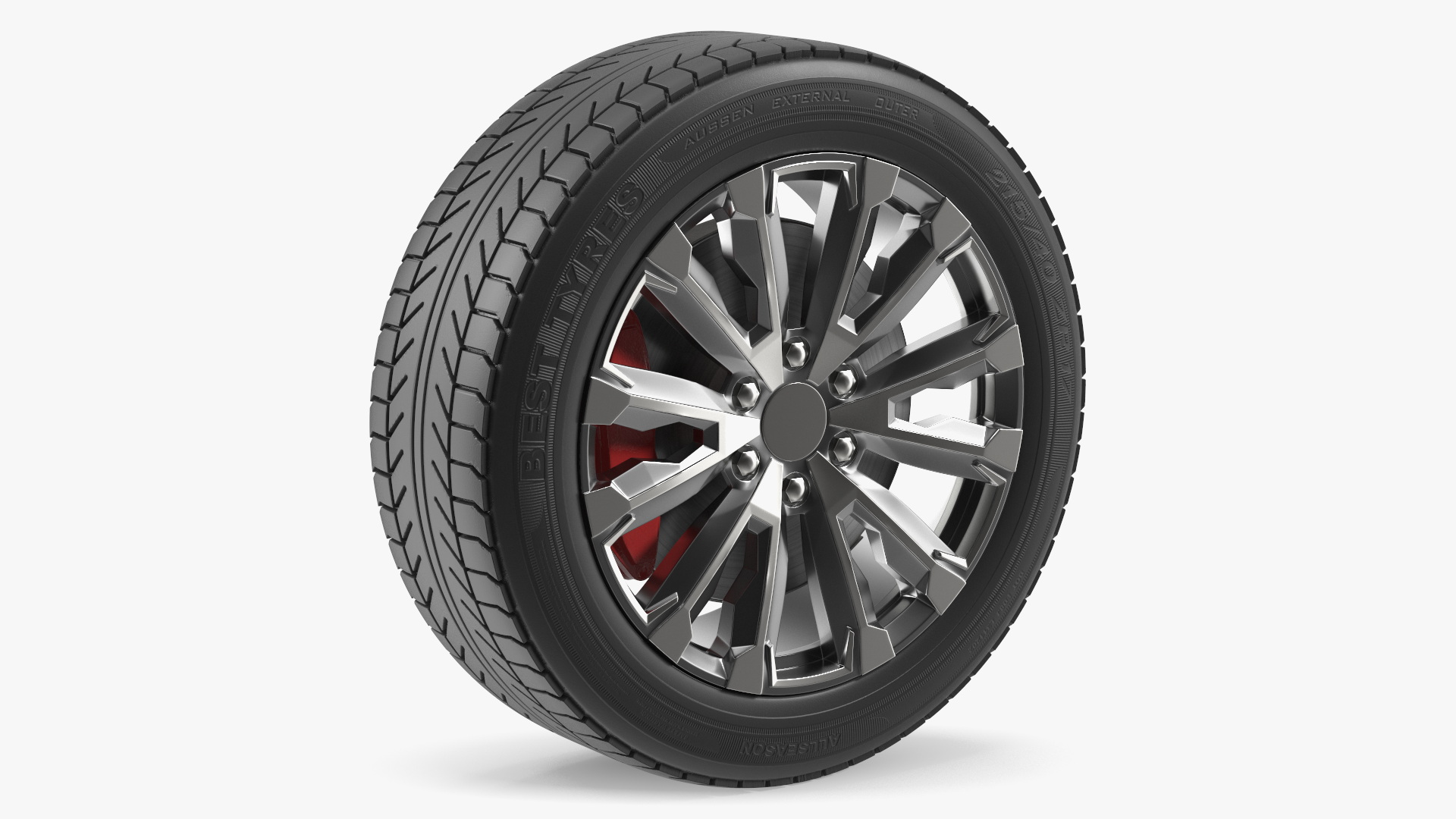Alloy Wheel Rim with All Season Tire Silver, view 3