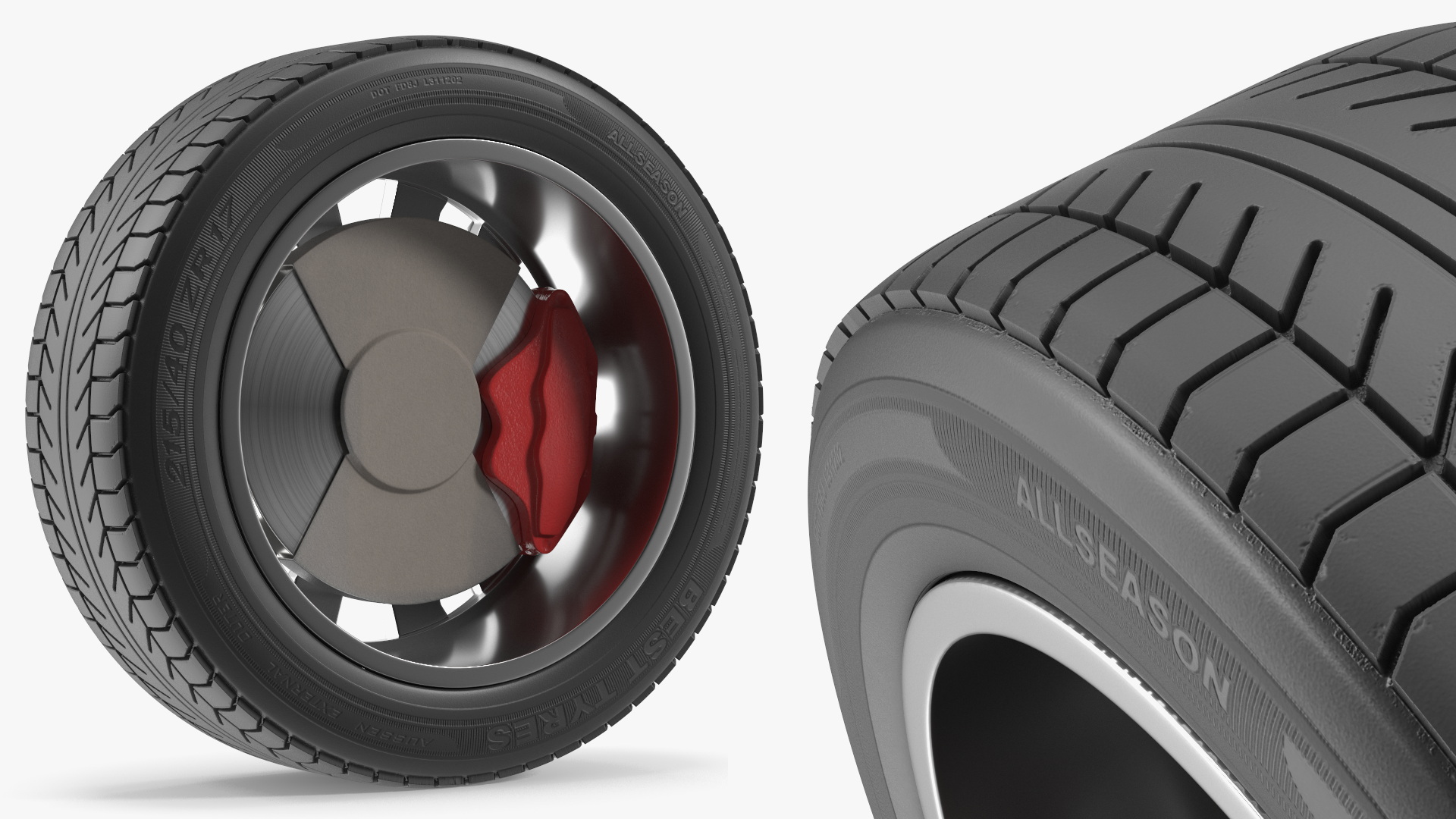 Alloy Wheel Rim with All Season Tire Silver, view 9