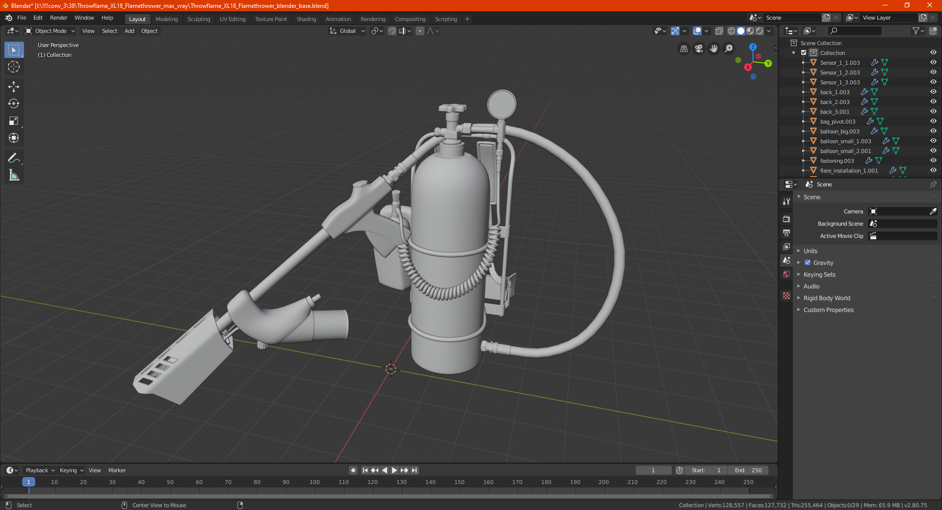 3D Throwflame XL18 Flamethrower model