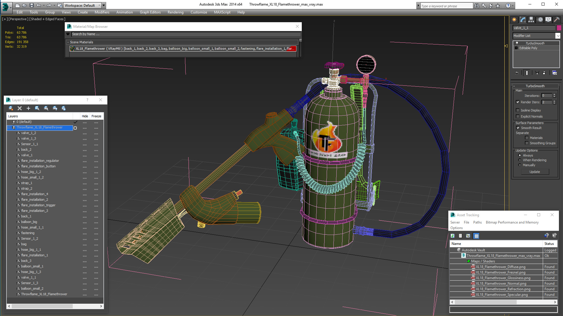 3D Throwflame XL18 Flamethrower model