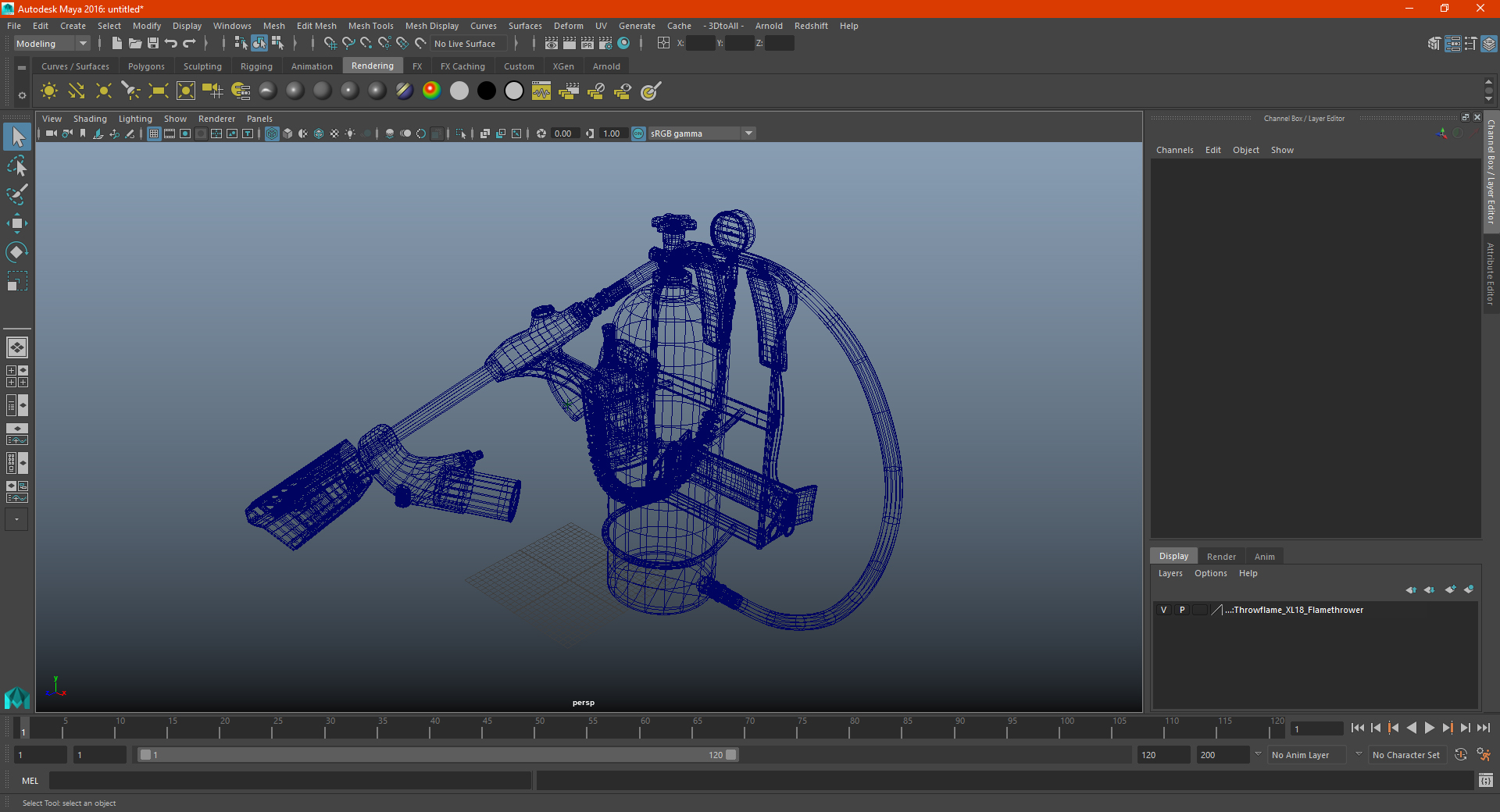 3D Throwflame XL18 Flamethrower model