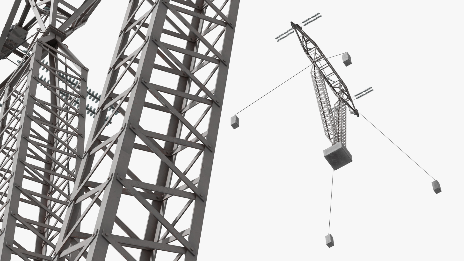 Guyed Vee Transmission Tower Gray - view 5