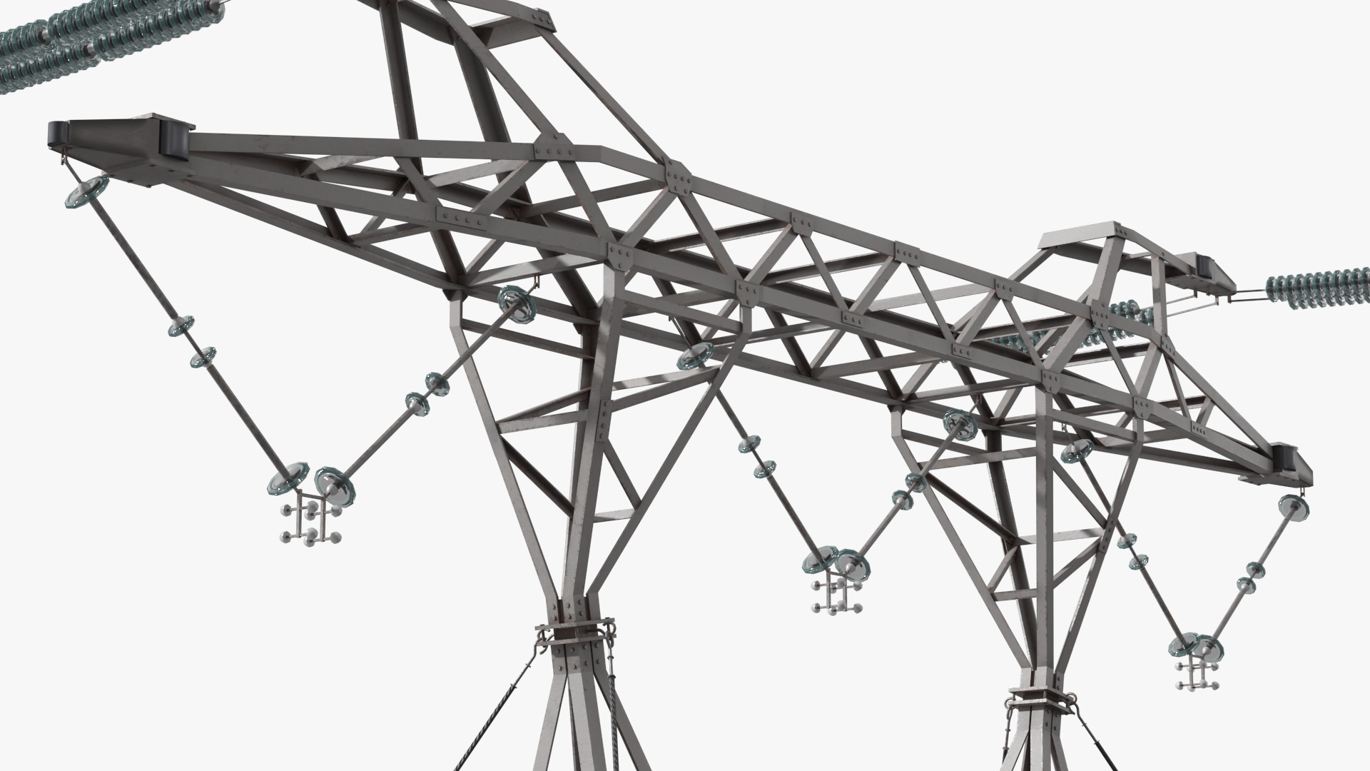 Guyed Vee Transmission Tower Gray - view 6