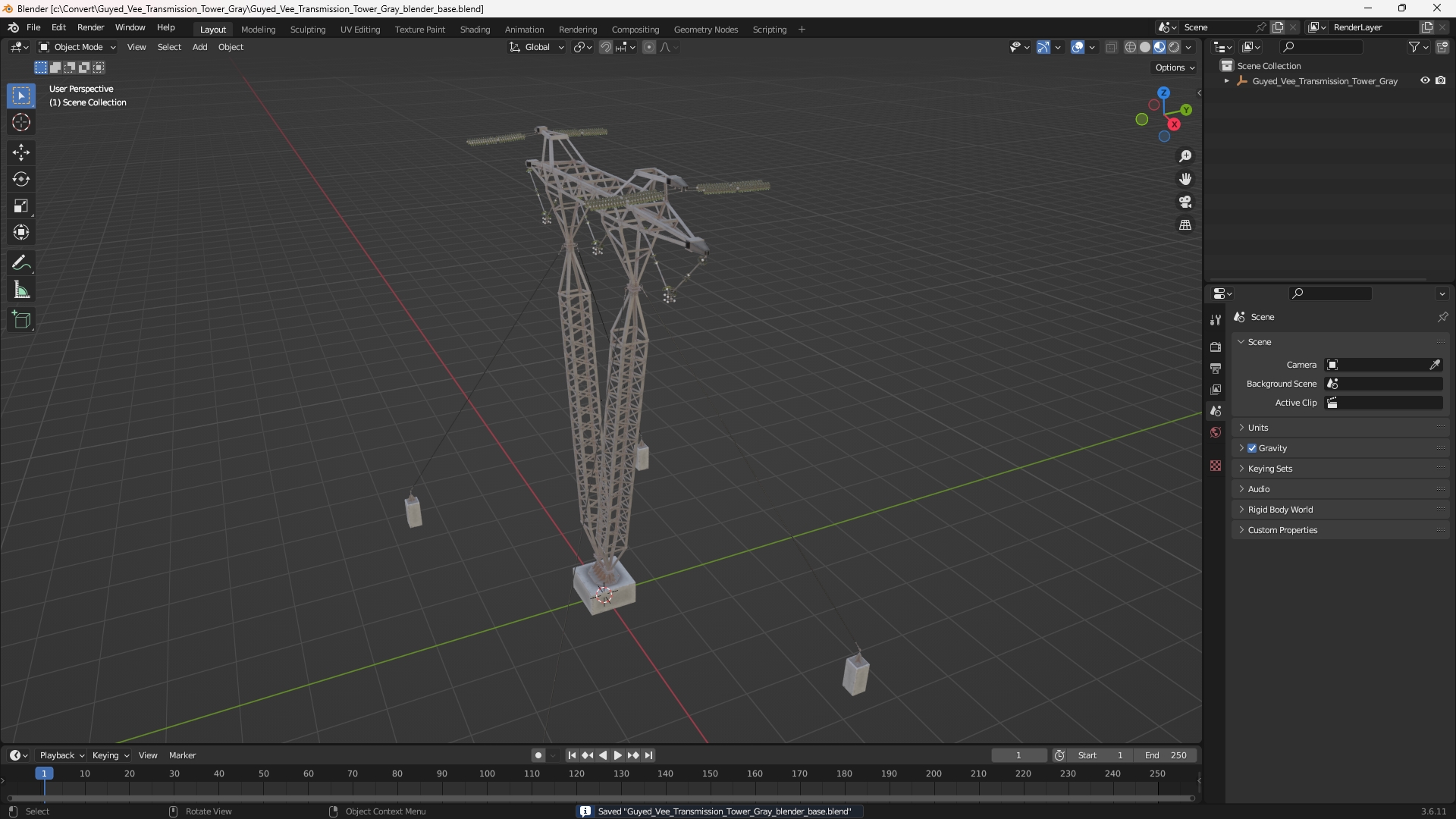 Guyed Vee Transmission Tower Gray - view 10