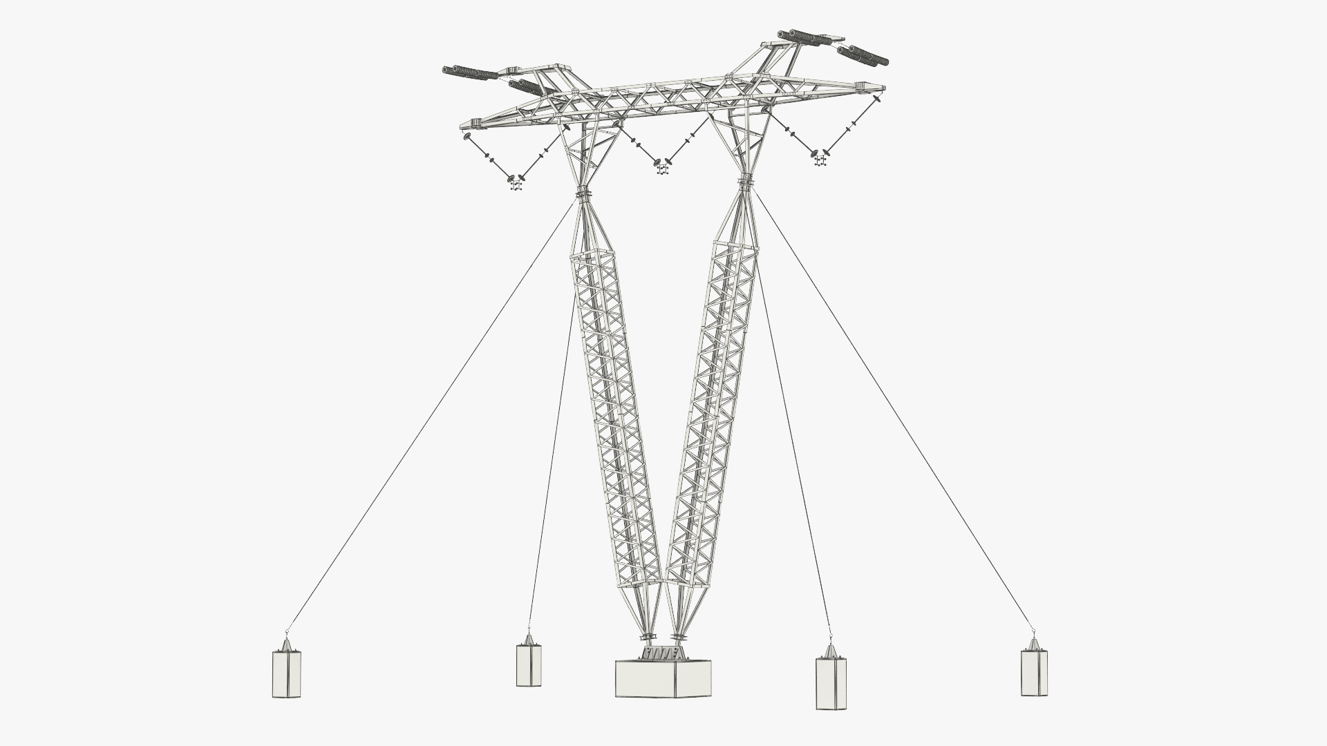 Guyed Vee Transmission Tower Gray - view 9