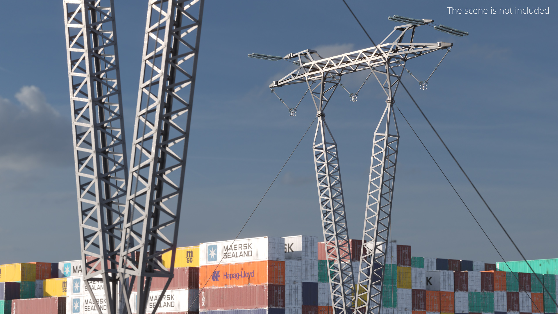Guyed Vee Transmission Tower Gray - view 3