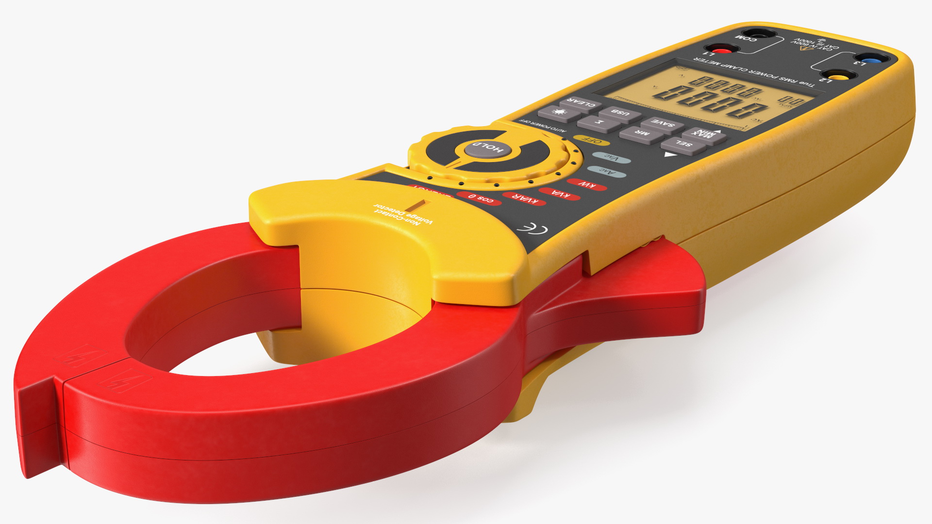 Clamp Digital Wattmeter CEM Yellow 3D model