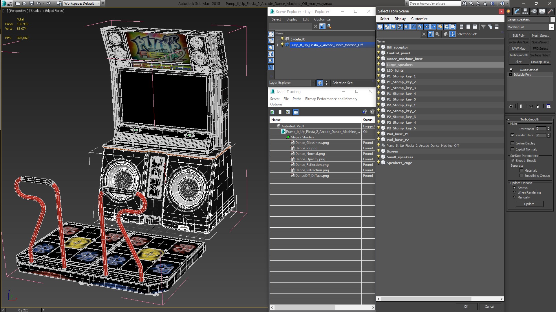 Pump It Up Fiesta 2 Arcade Dance Machine Off 3D model