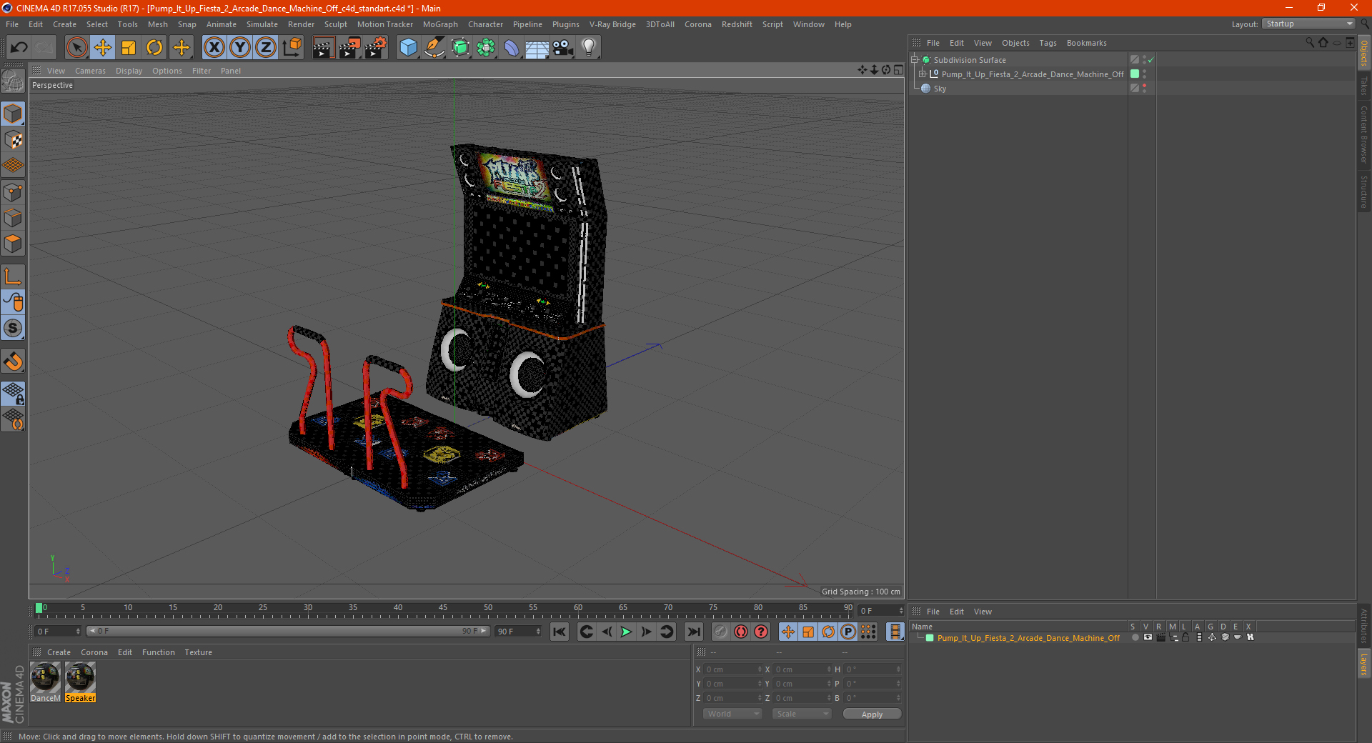 Pump It Up Fiesta 2 Arcade Dance Machine Off 3D model