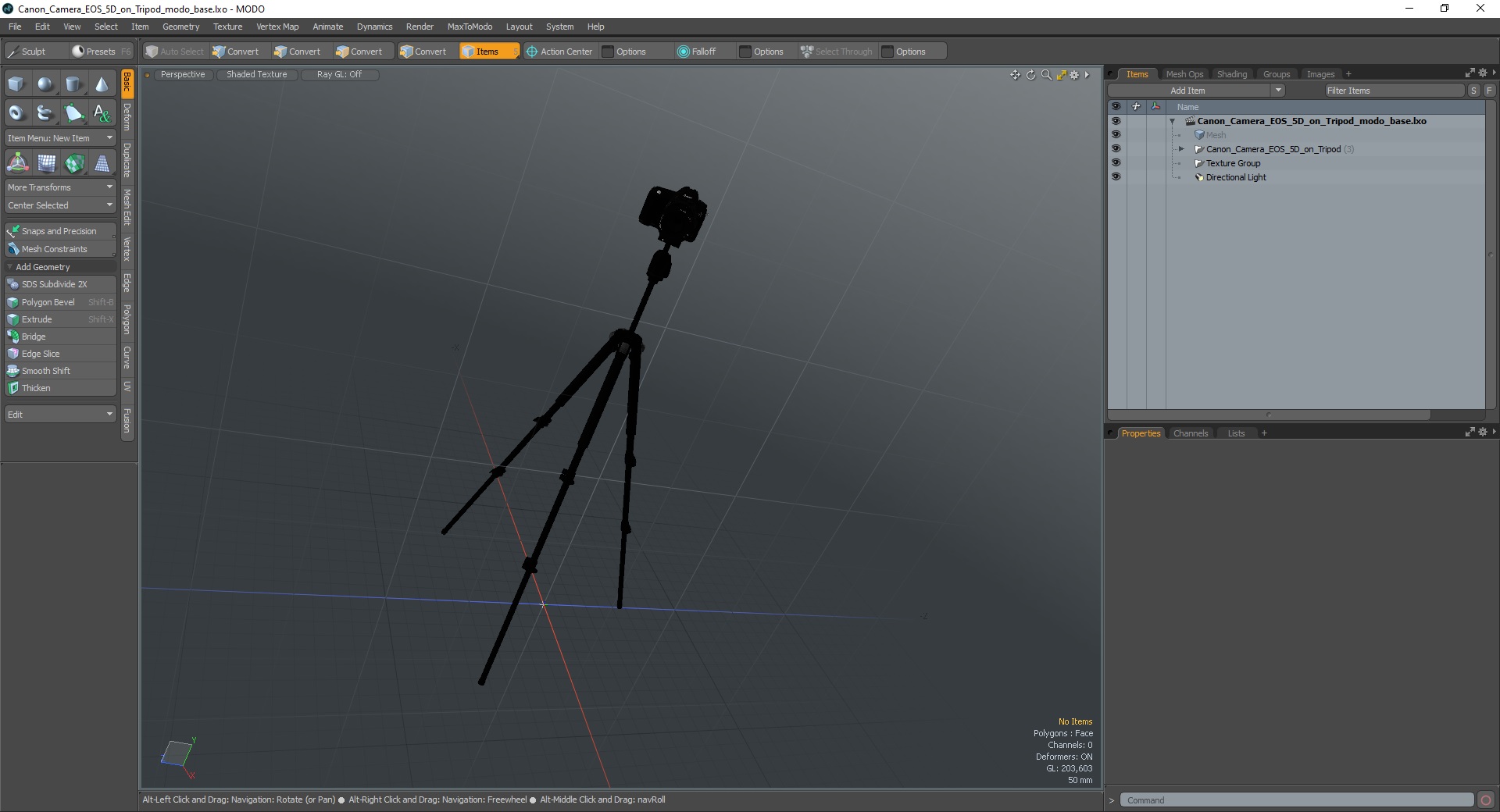 Canon Camera EOS 5D on Tripod 3D model