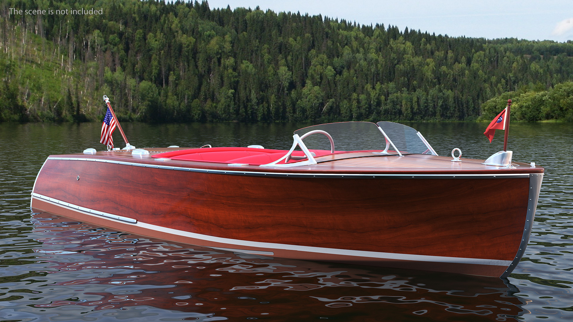 3D model Vintage Dark Wooden Sport Boat