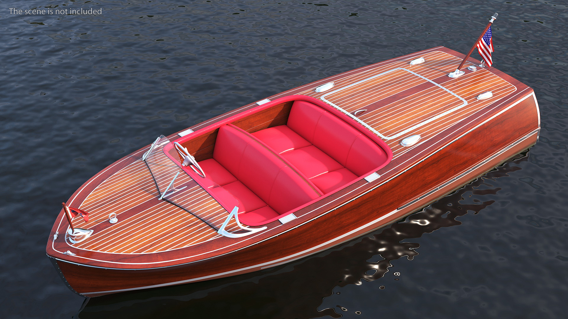 3D model Vintage Dark Wooden Sport Boat