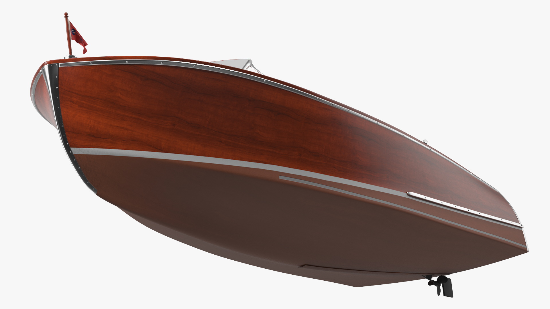 3D model Vintage Dark Wooden Sport Boat