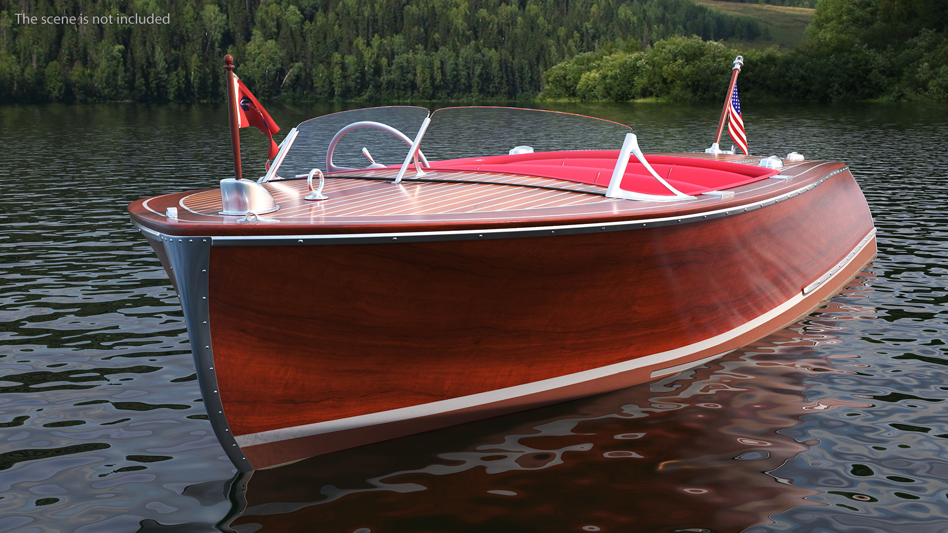 3D model Vintage Dark Wooden Sport Boat