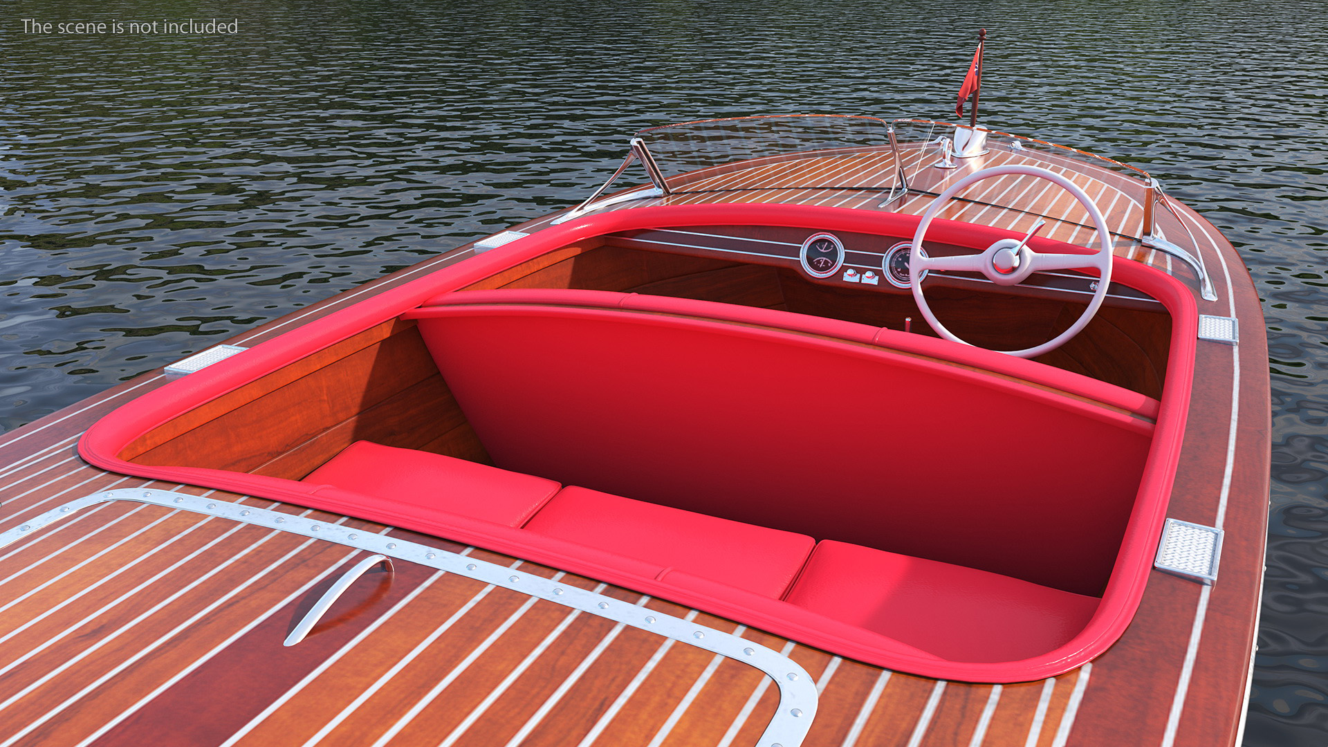 3D model Vintage Dark Wooden Sport Boat