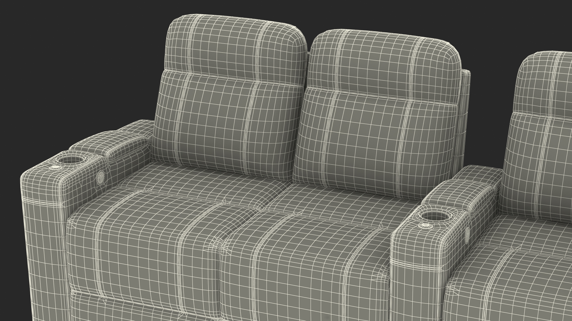 3D Valencia Home Theater Seating Row of 4 Loveseat Red