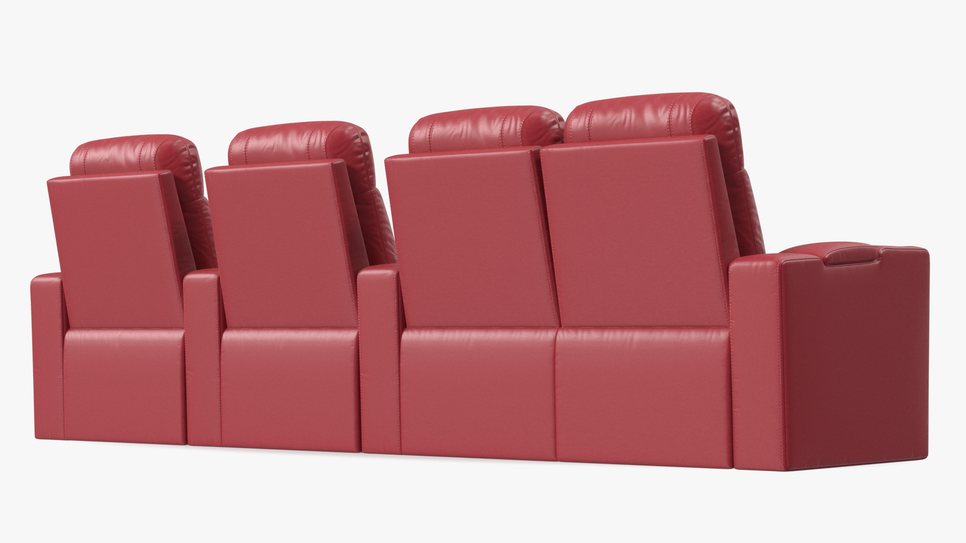 3D Valencia Home Theater Seating Row of 4 Loveseat Red