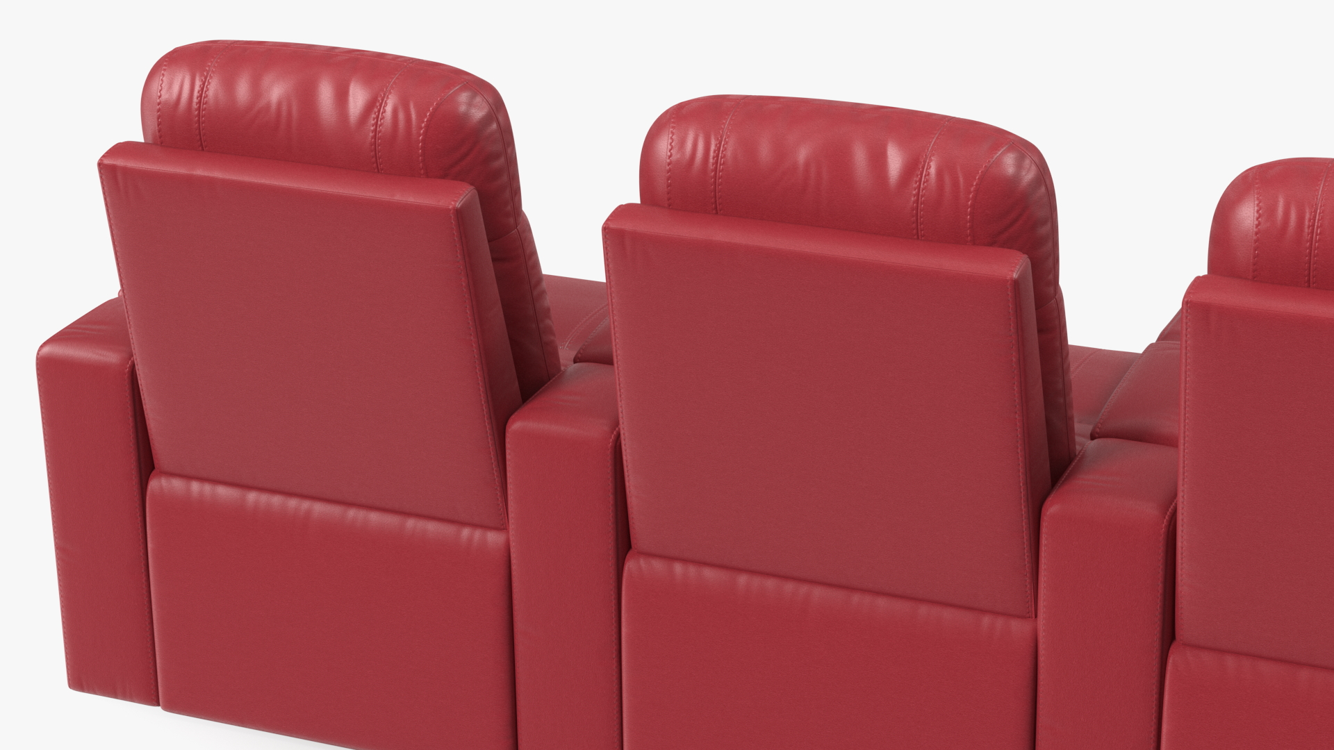 3D Valencia Home Theater Seating Row of 4 Loveseat Red