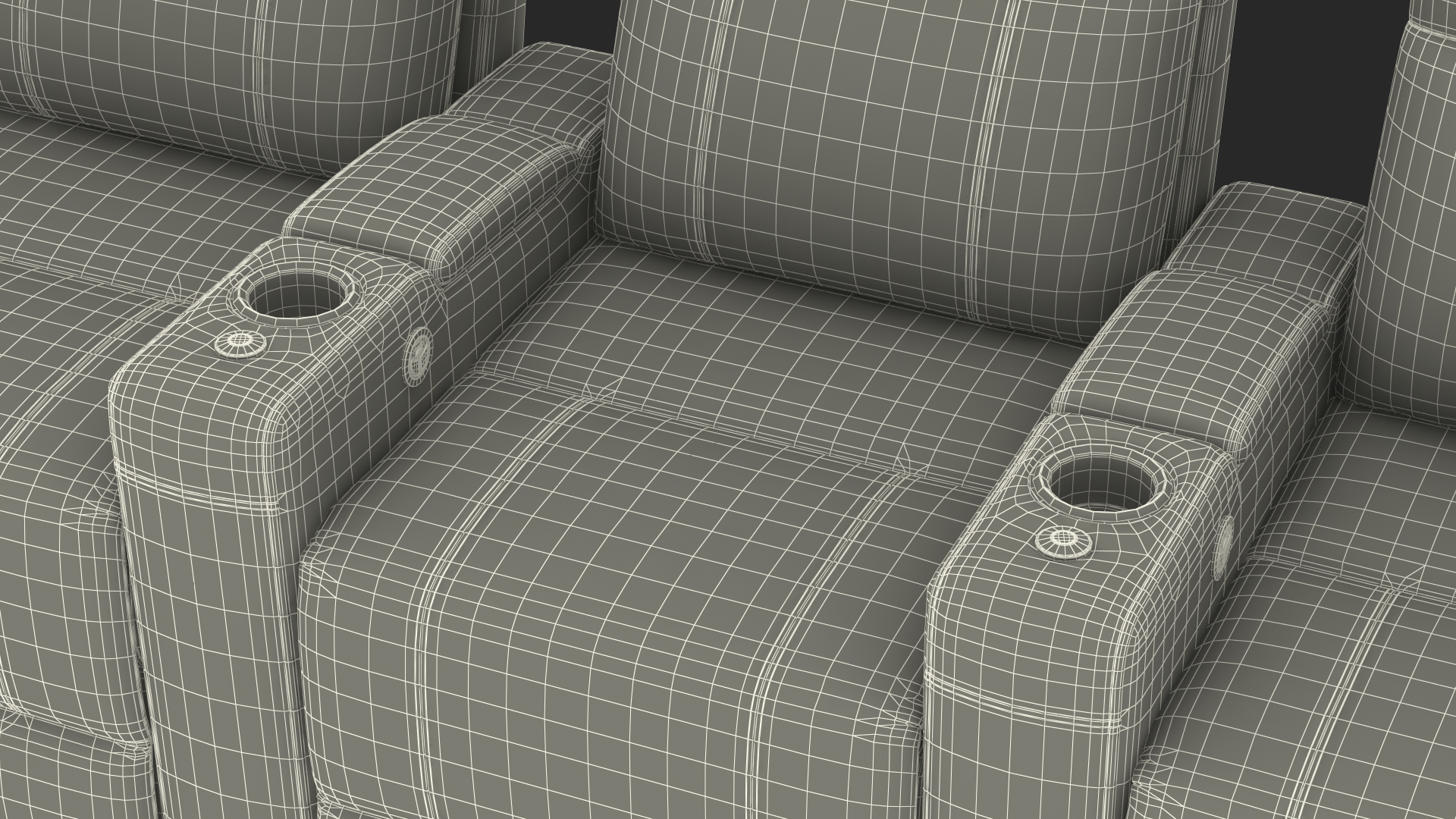 3D Valencia Home Theater Seating Row of 4 Loveseat Red