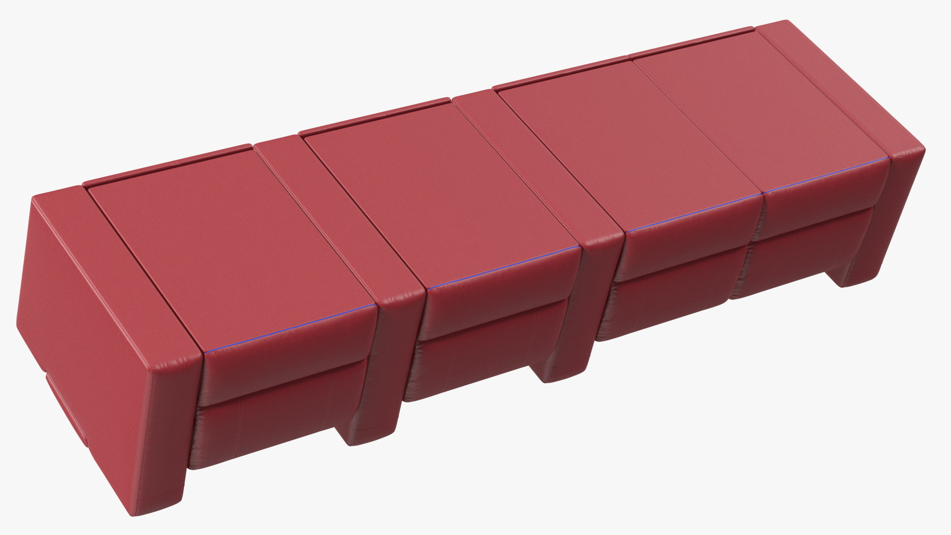 3D Valencia Home Theater Seating Row of 4 Loveseat Red