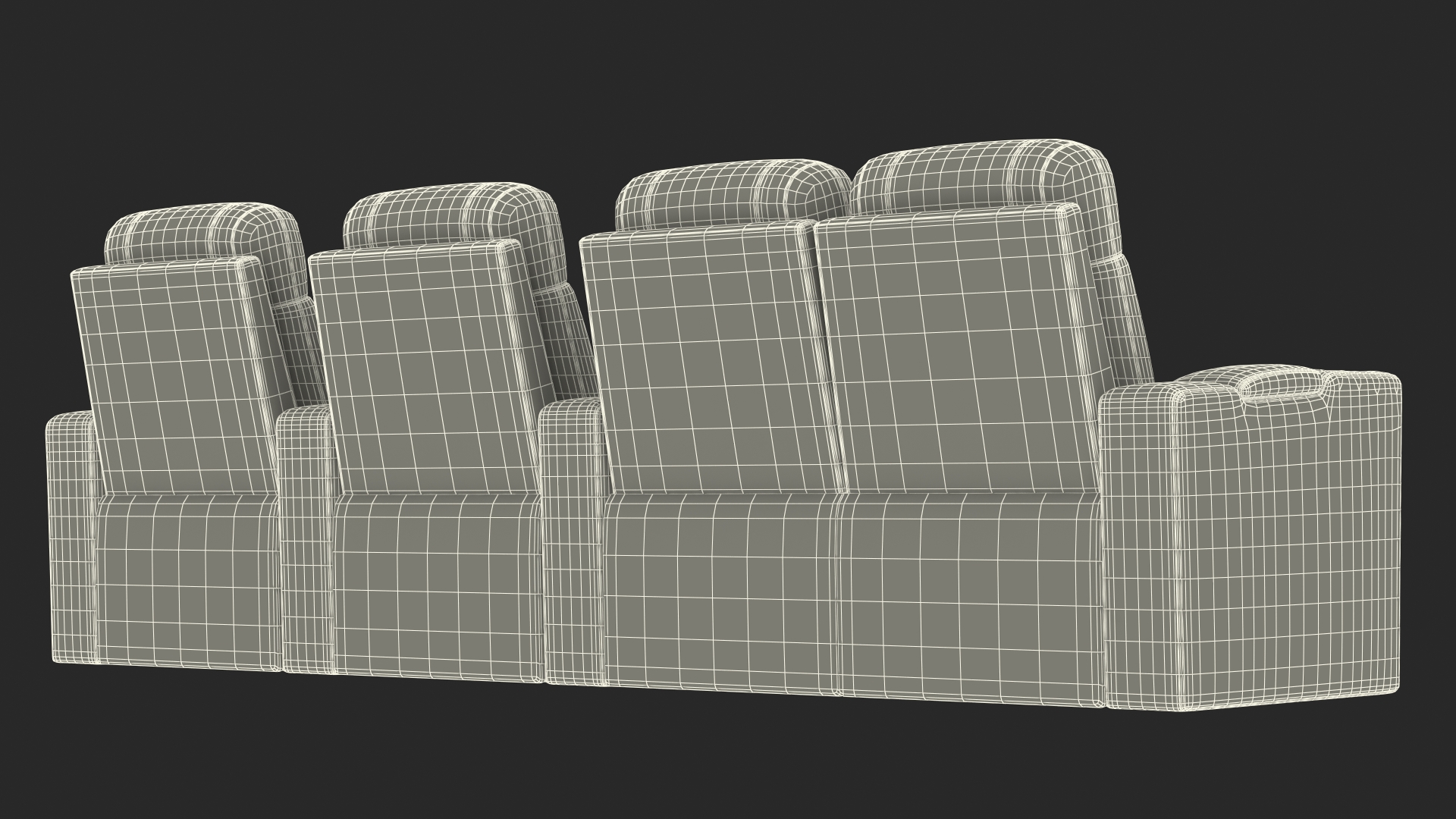 3D Valencia Home Theater Seating Row of 4 Loveseat Red