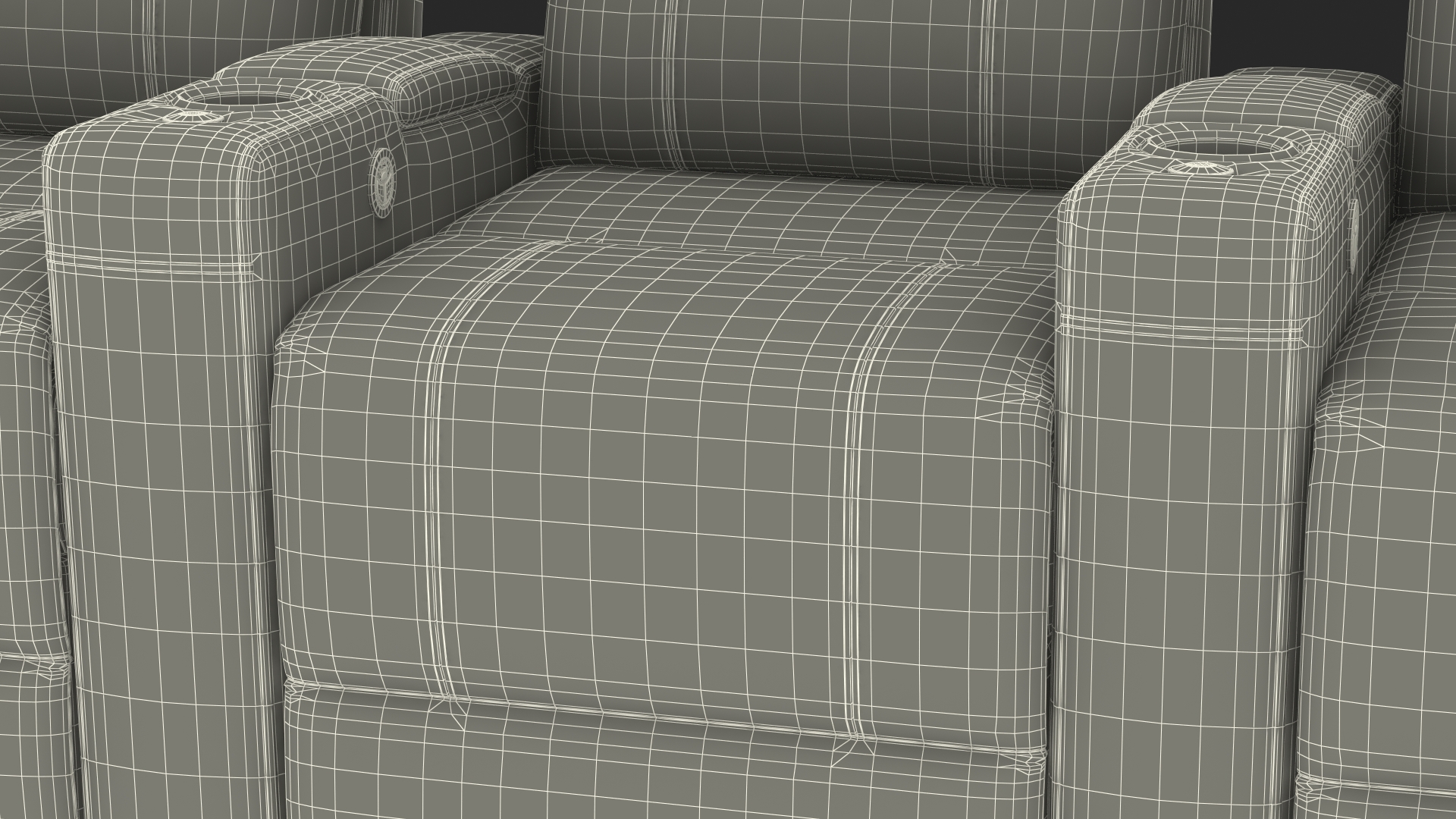 3D Valencia Home Theater Seating Row of 4 Loveseat Red