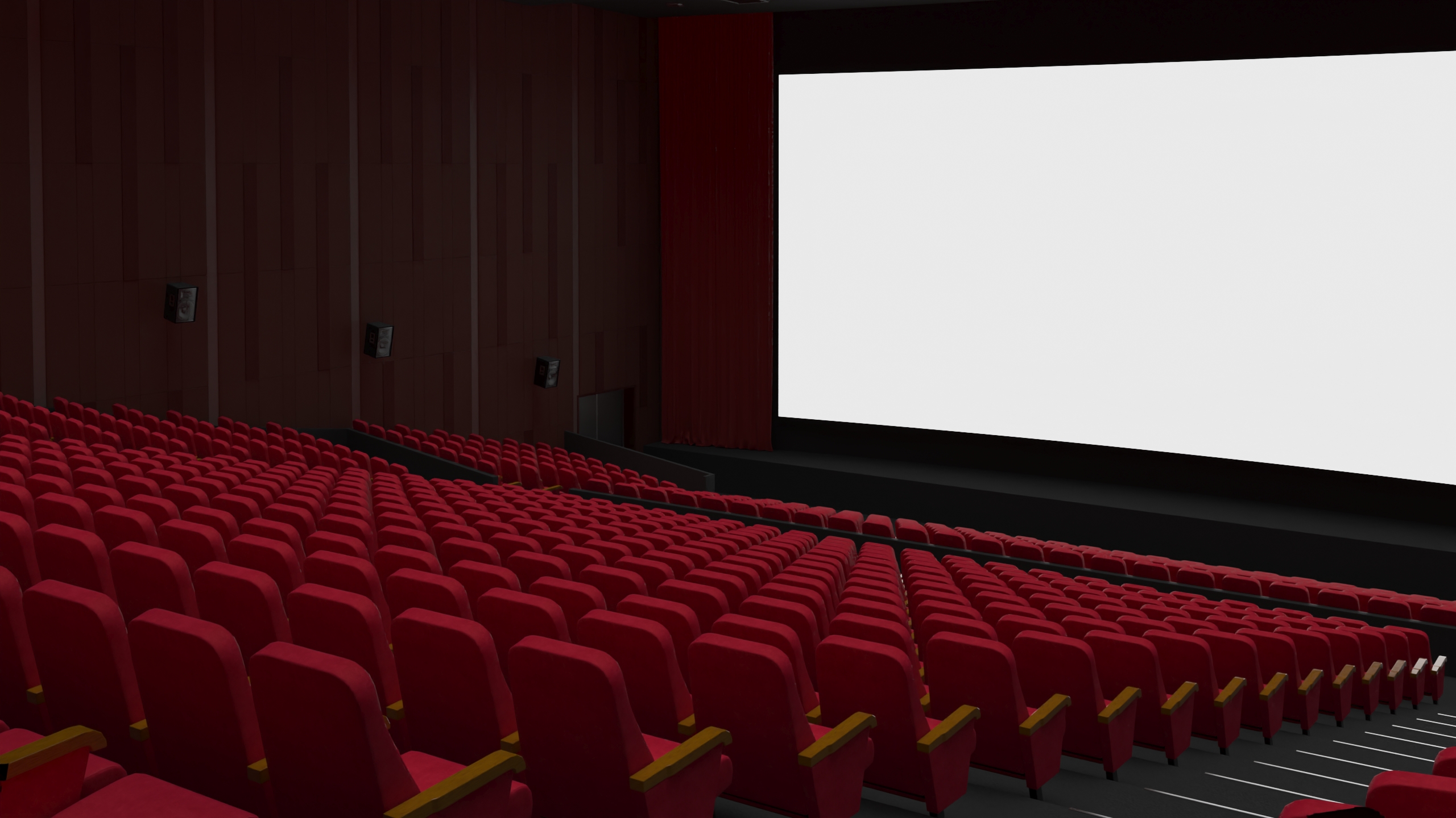 3D Movie Theater Interior Lights Off model
