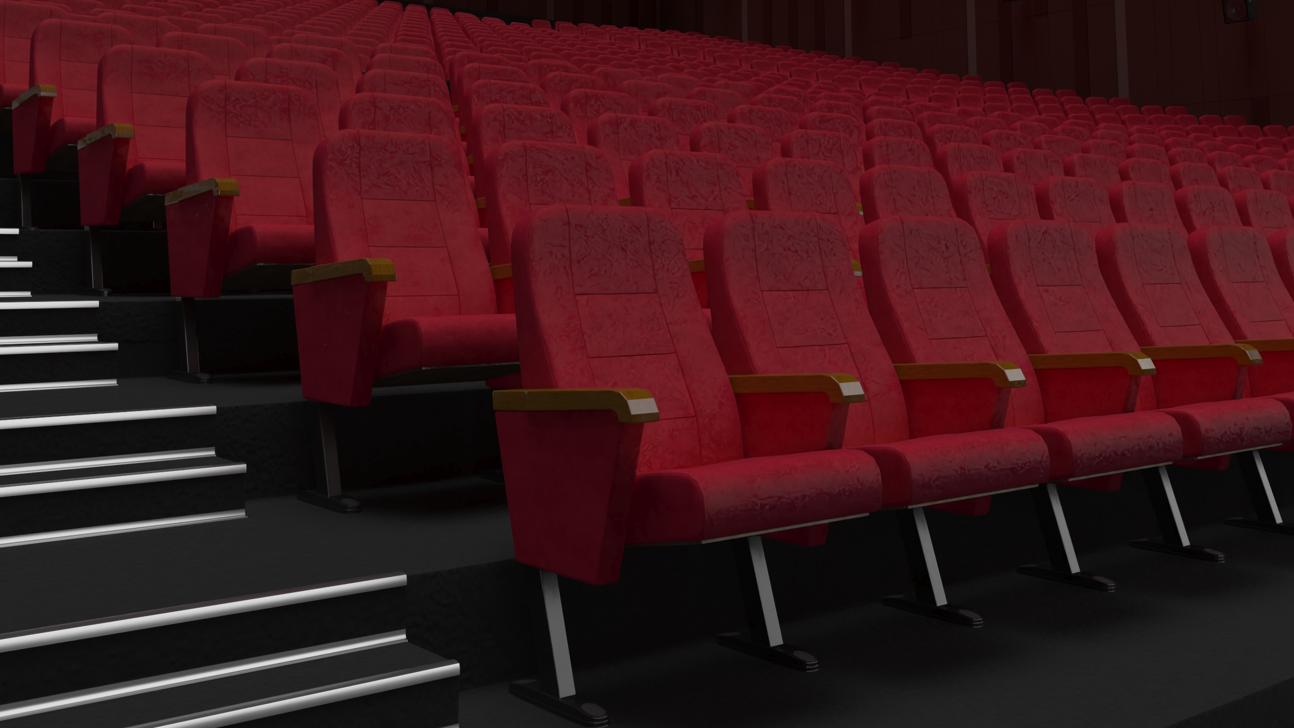 3D Movie Theater Interior Lights Off model
