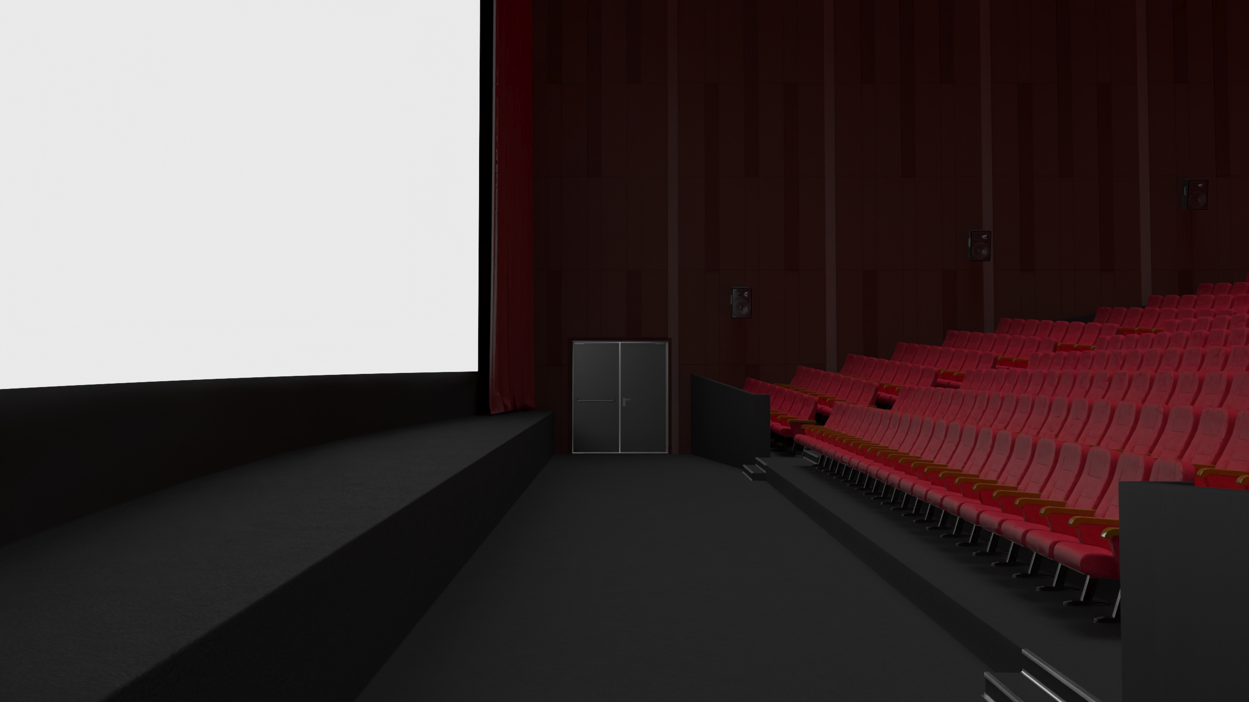 3D Movie Theater Interior Lights Off model