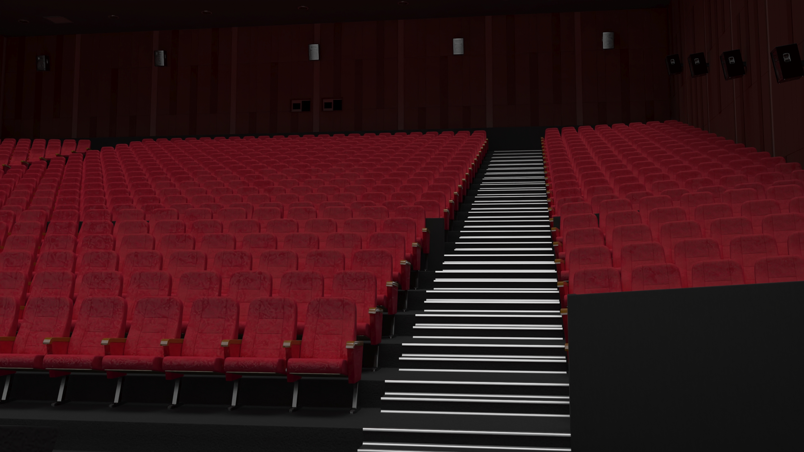 3D Movie Theater Interior Lights Off model