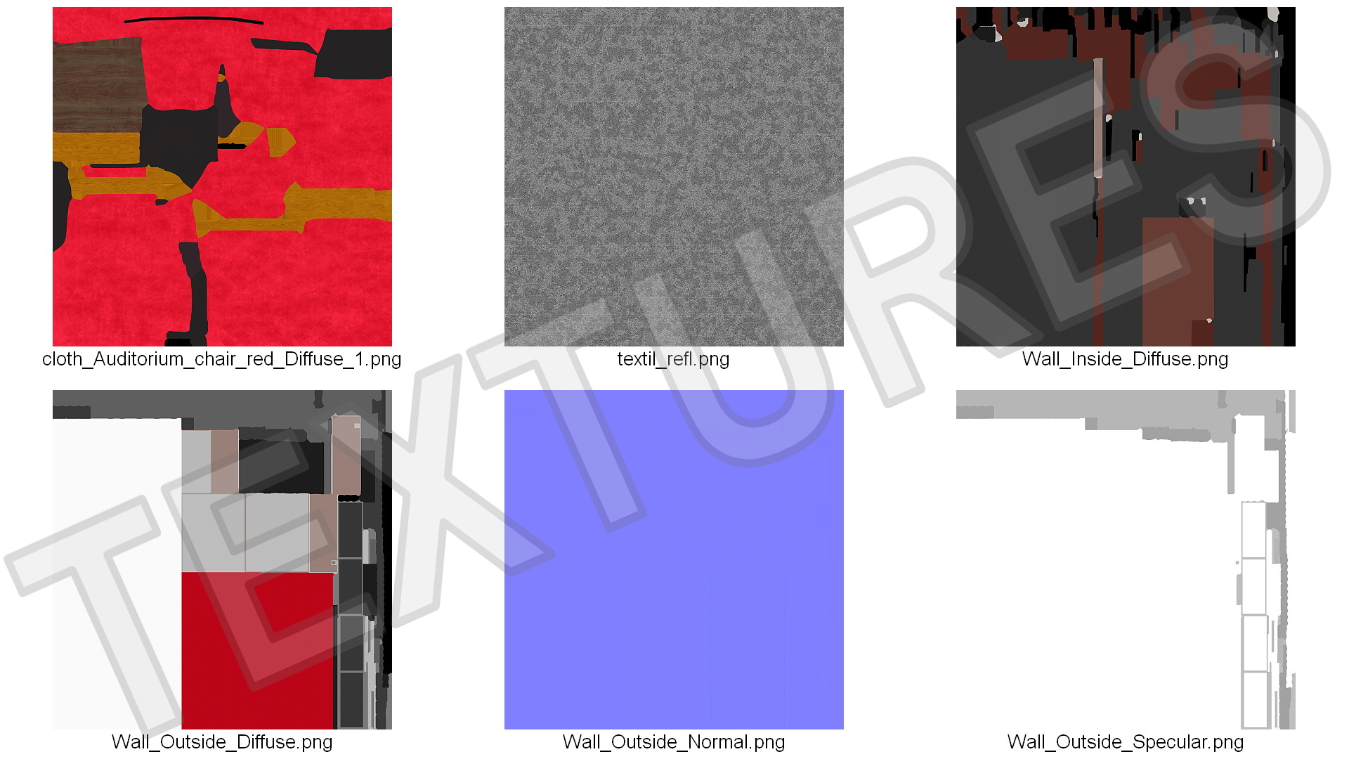 3D Movie Theater Interior Lights Off model