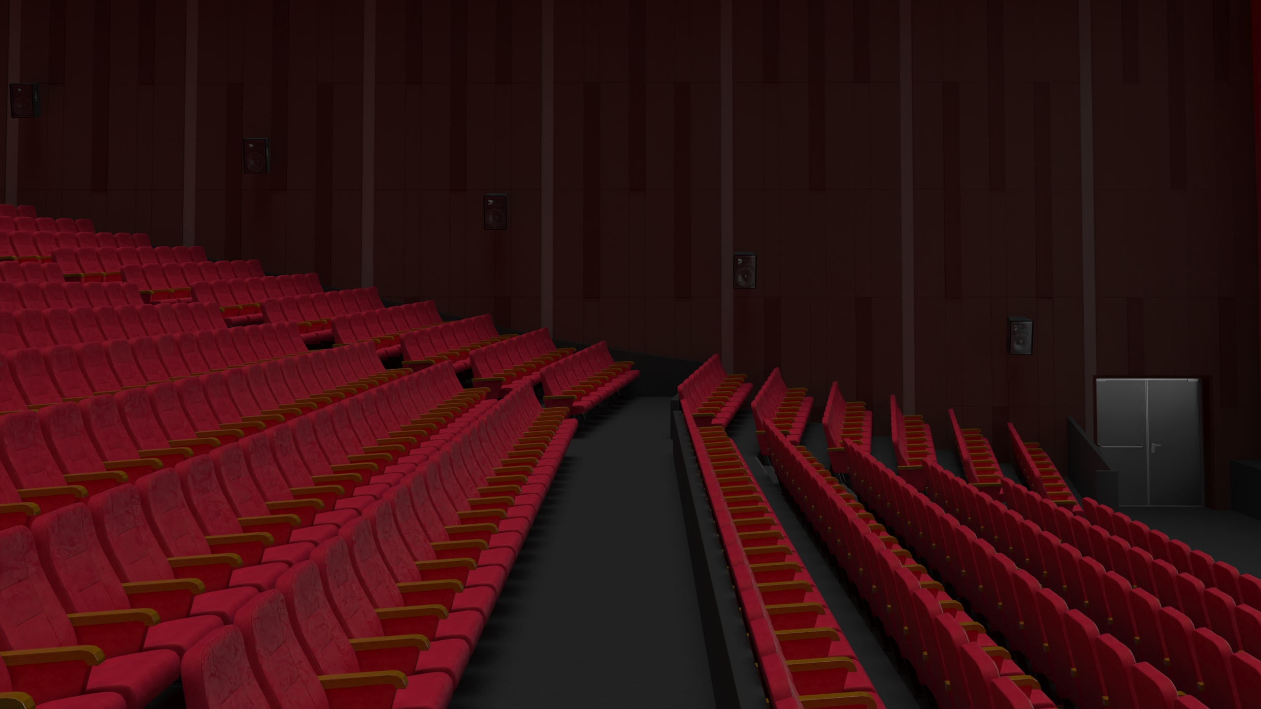3D Movie Theater Interior Lights Off model