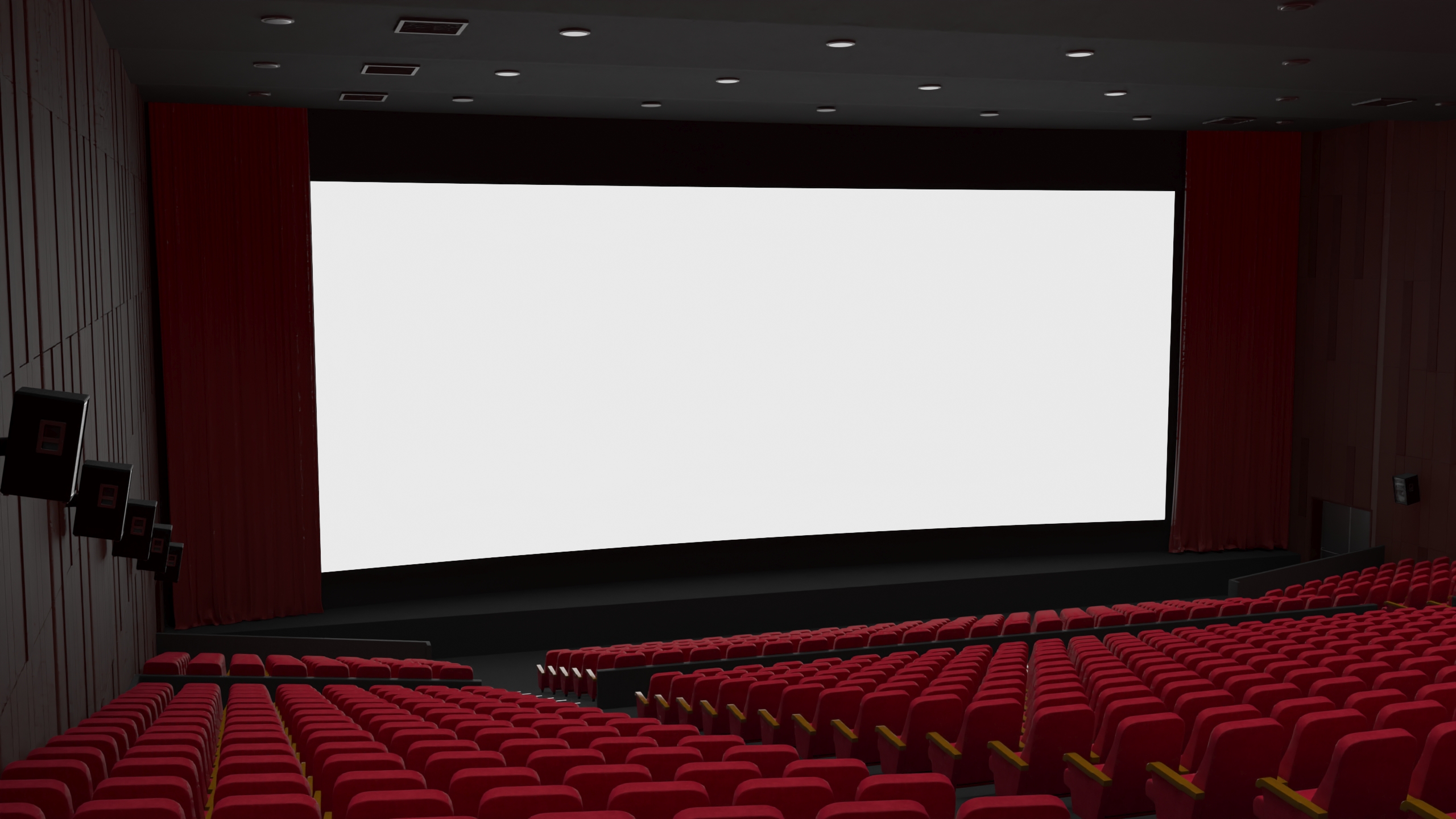 3D Movie Theater Interior Lights Off model