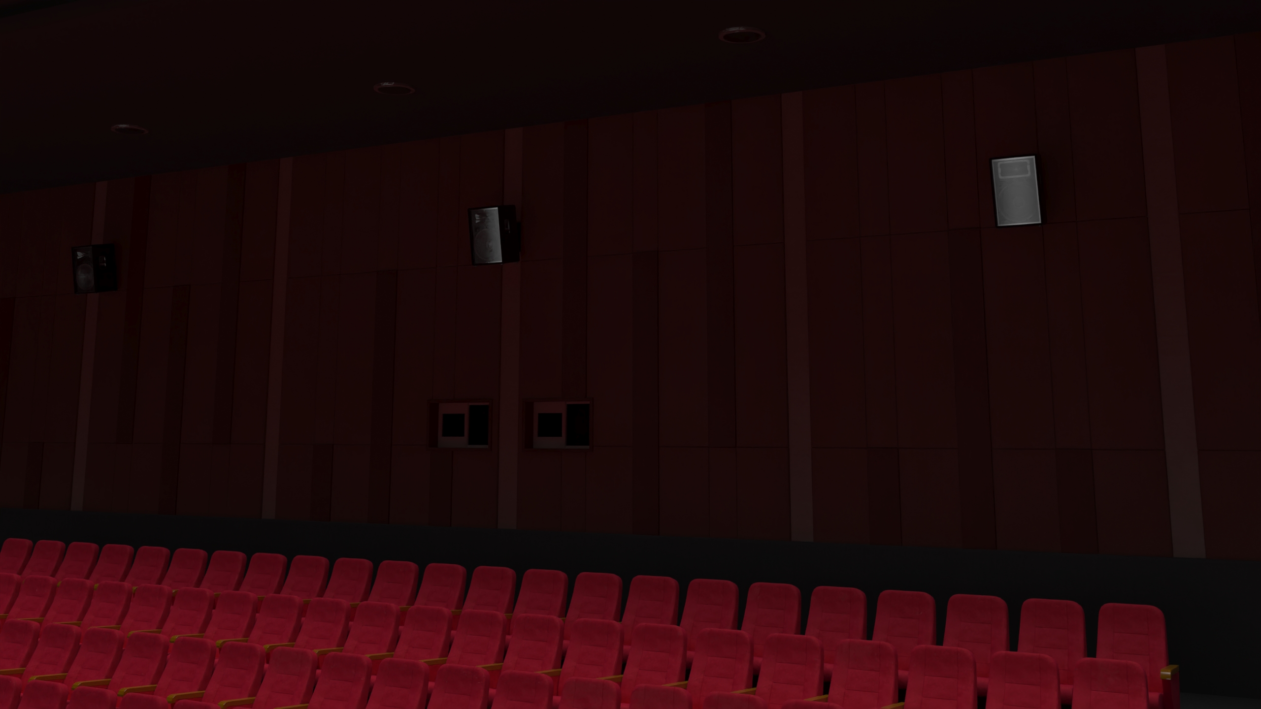 3D Movie Theater Interior Lights Off model