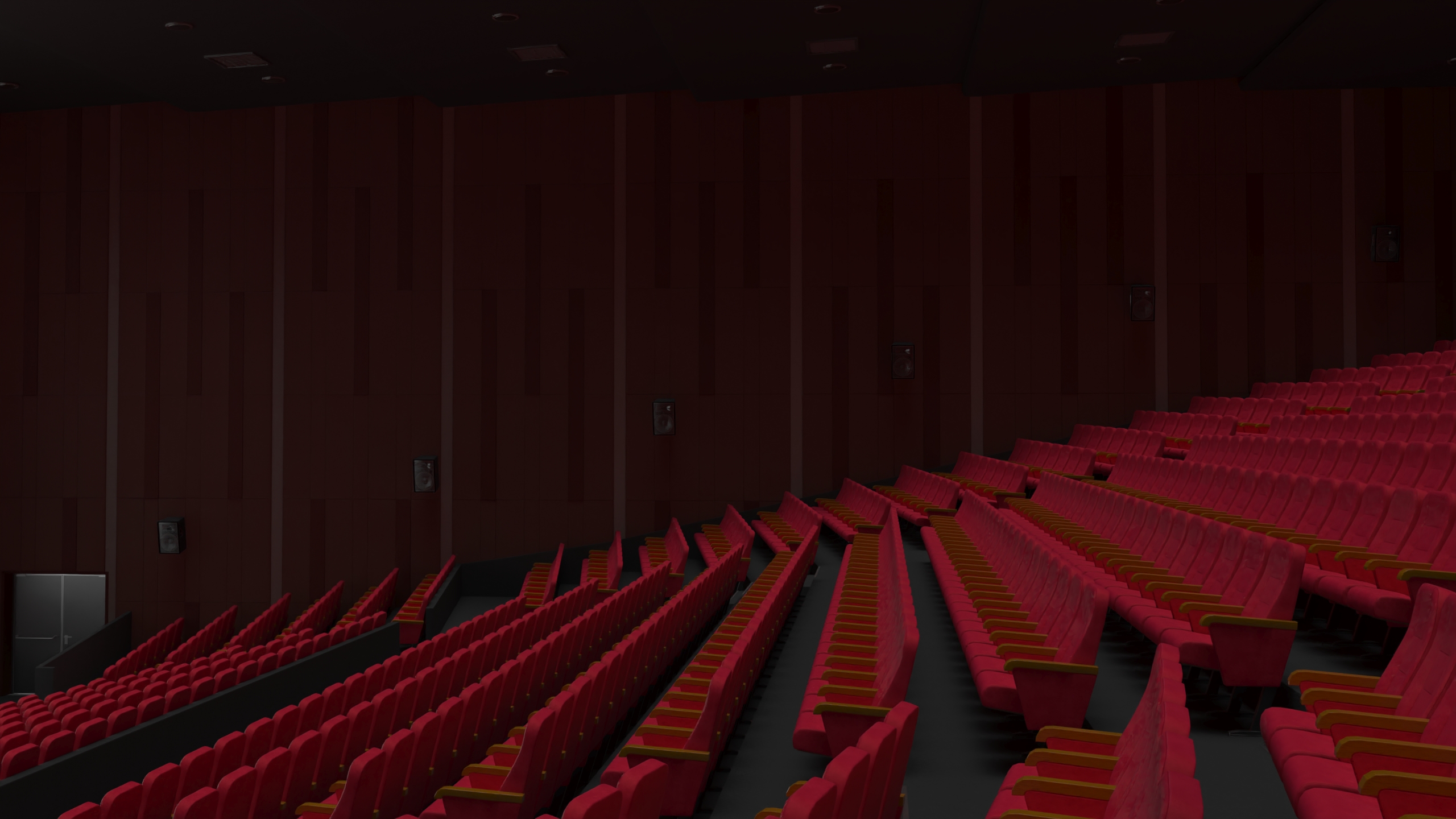3D Movie Theater Interior Lights Off model