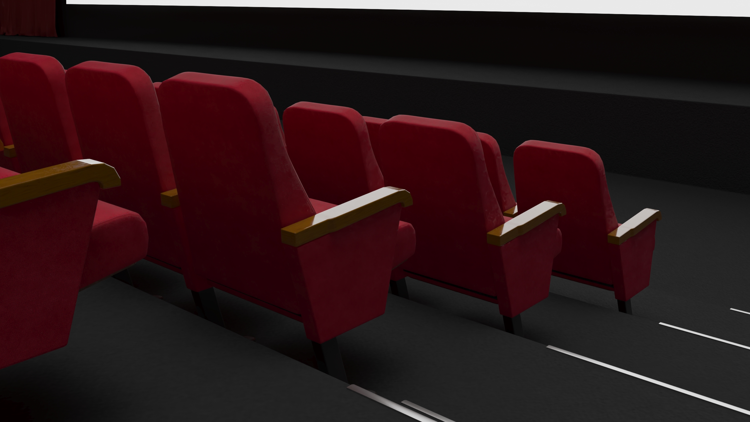3D Movie Theater Interior Lights Off model