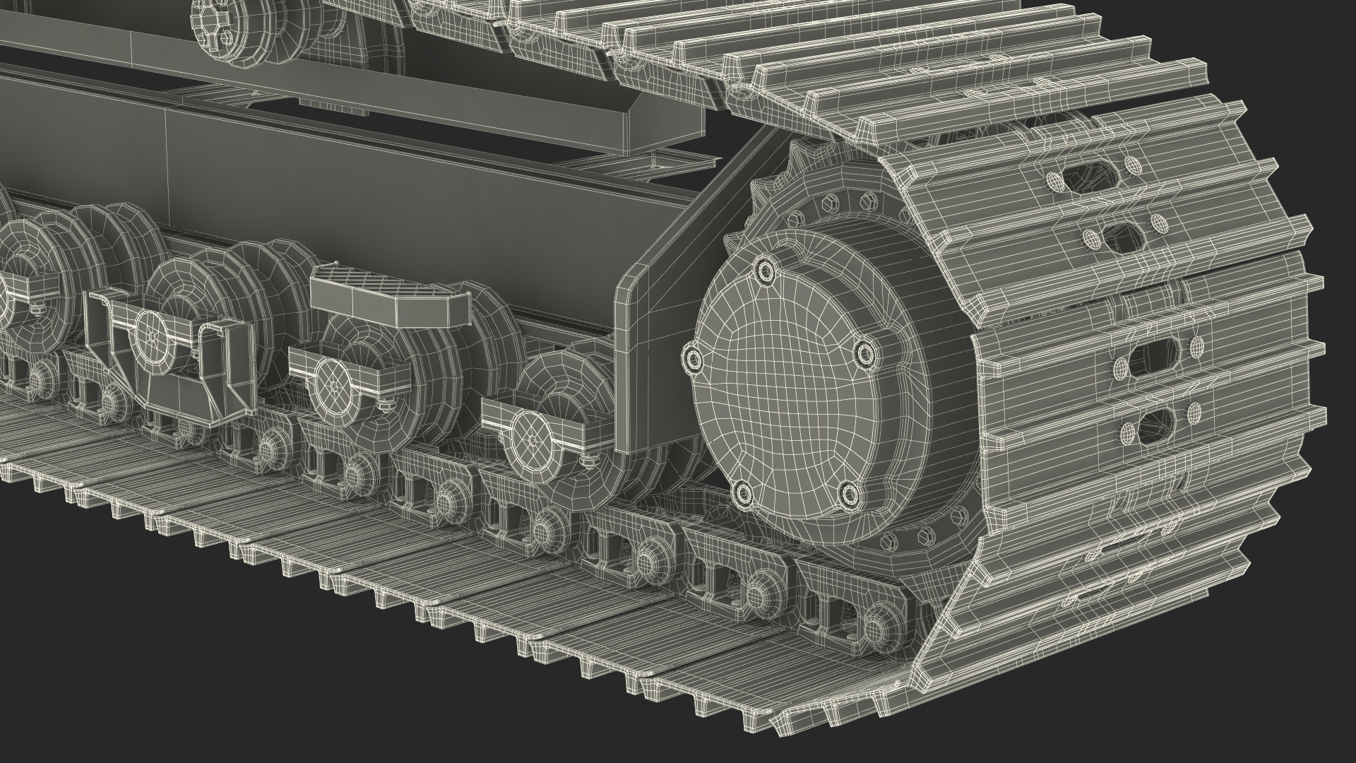 3D model Bulldozer Excavator Track