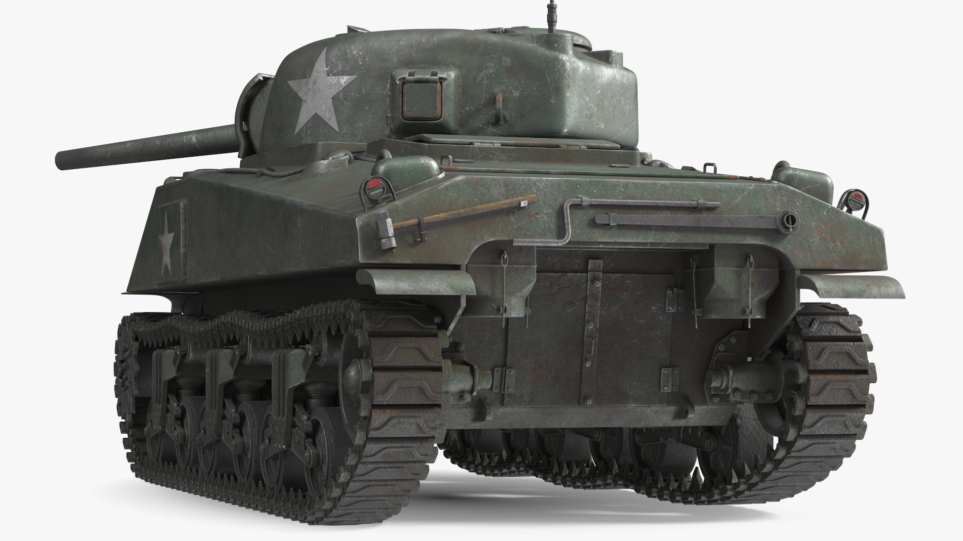 3D Combat M4 Sherman Tank Rigged for Maya model