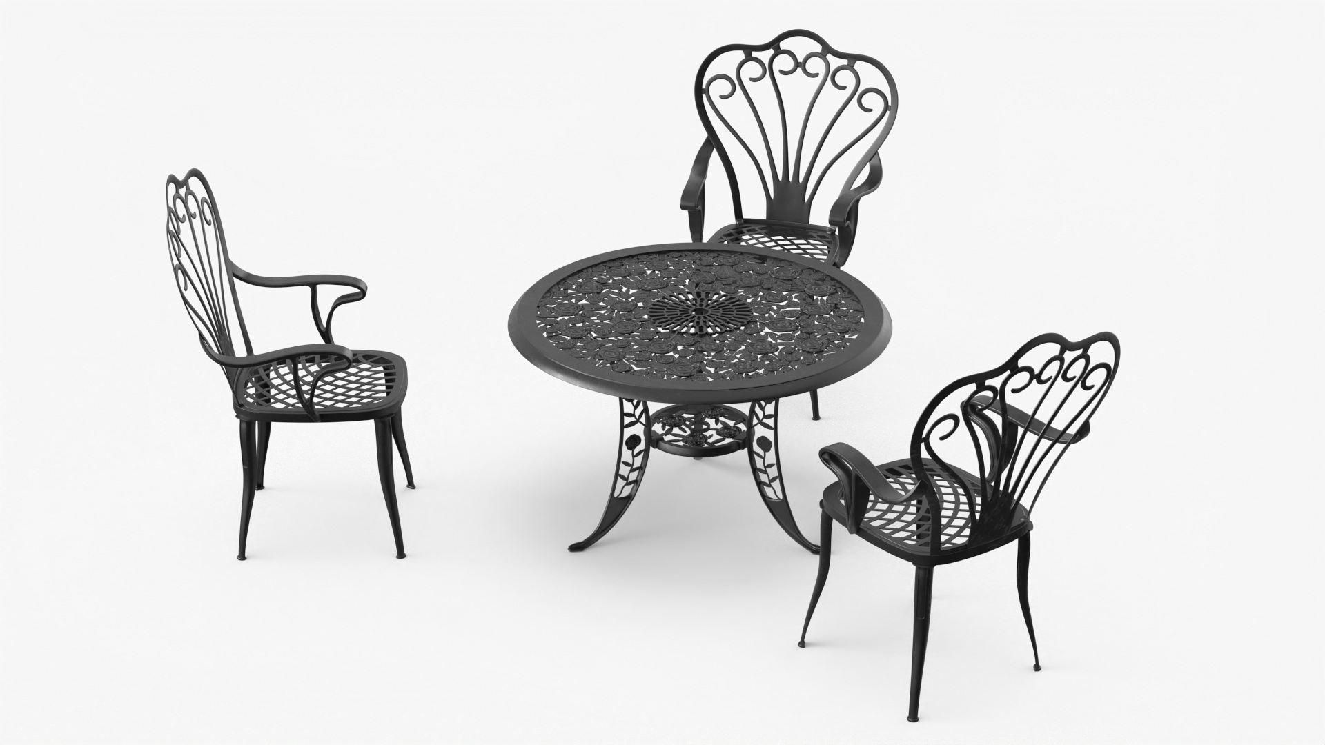 Ornate Garden Furniture Set 3D