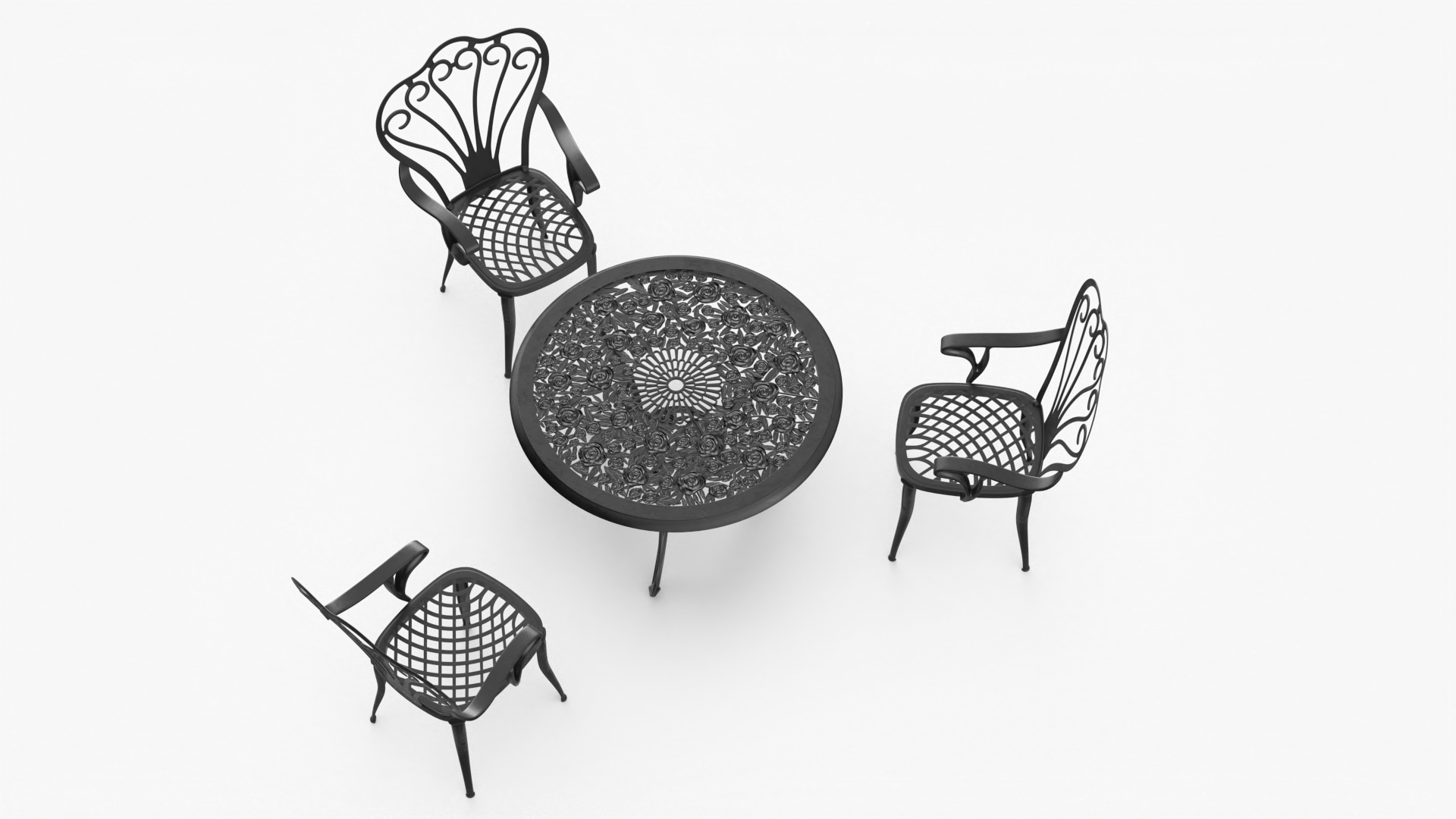 Ornate Garden Furniture Set 3D
