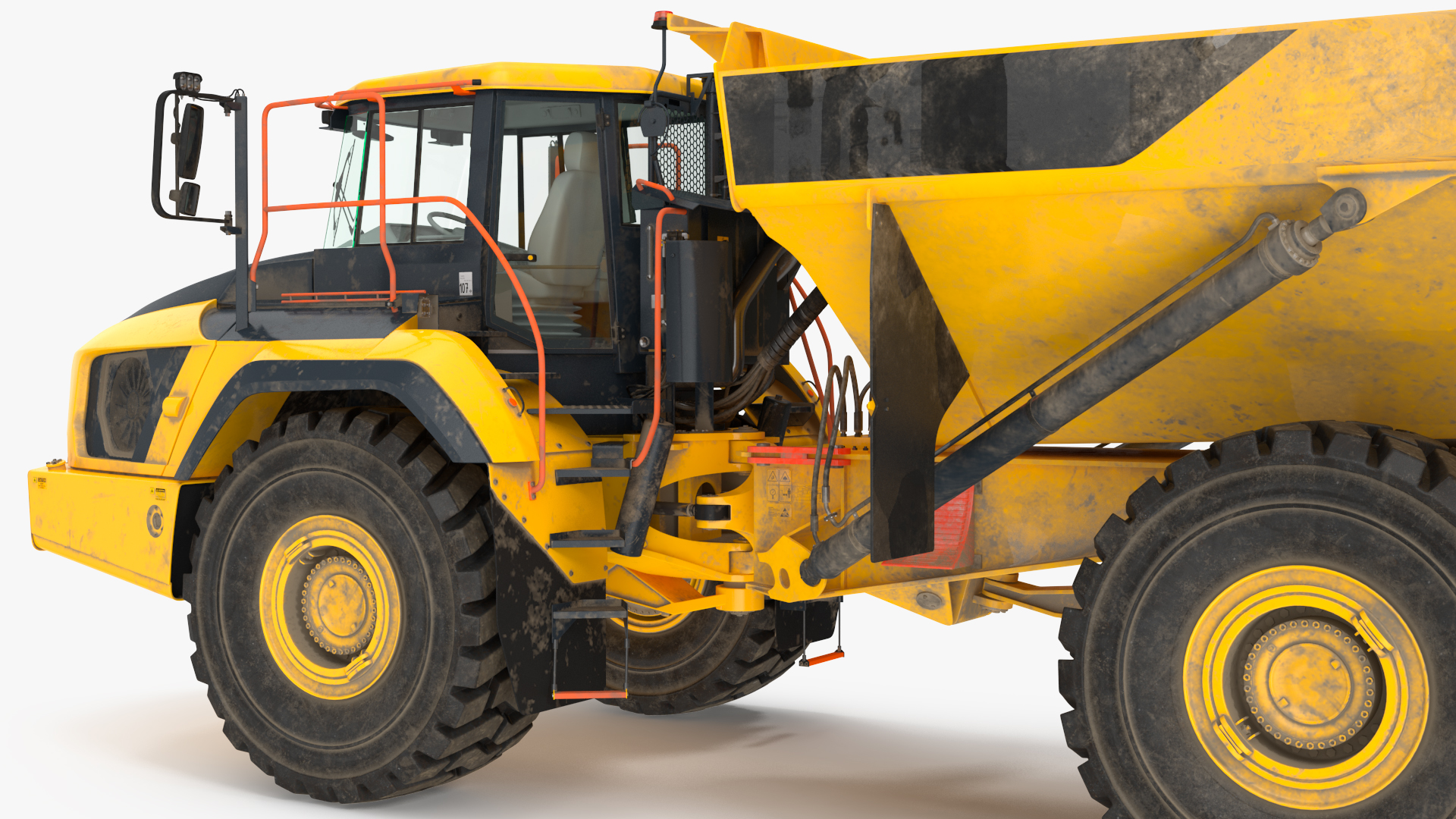 Articulated Dump Truck Dirty Rigged for Cinema 4D 3D model