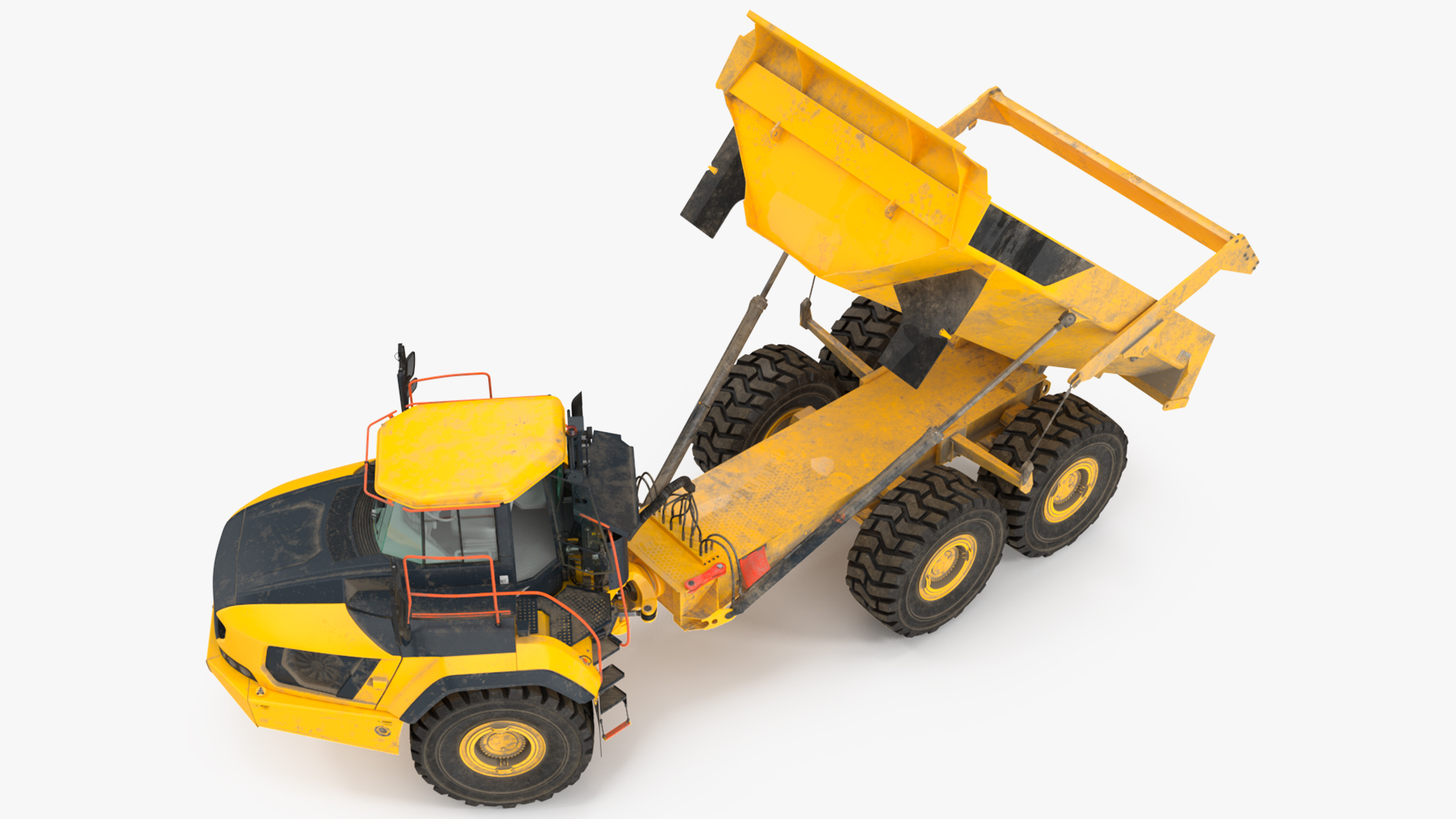 Articulated Dump Truck Dirty Rigged for Cinema 4D 3D model