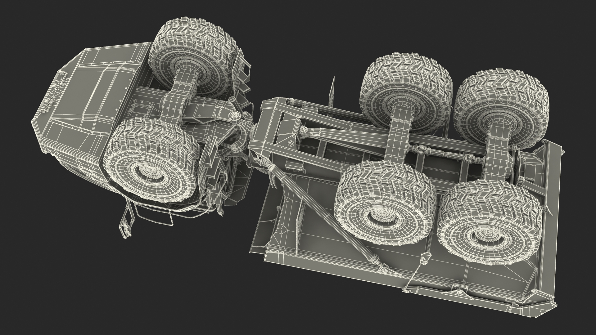 Articulated Dump Truck Dirty Rigged for Cinema 4D 3D model