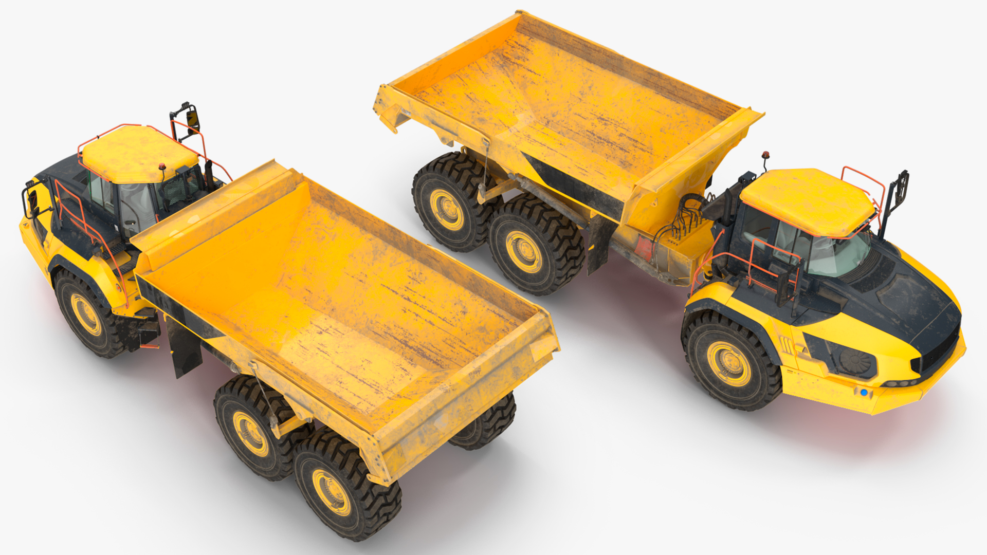 Articulated Dump Truck Dirty Rigged for Cinema 4D 3D model