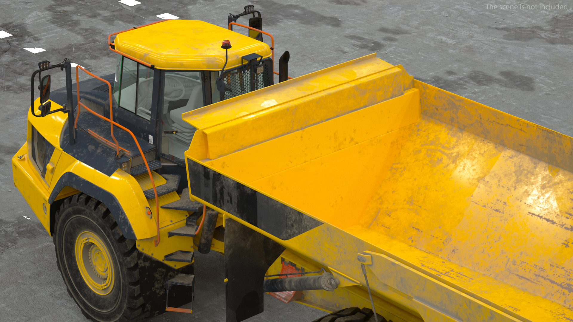 Articulated Dump Truck Dirty Rigged for Cinema 4D 3D model