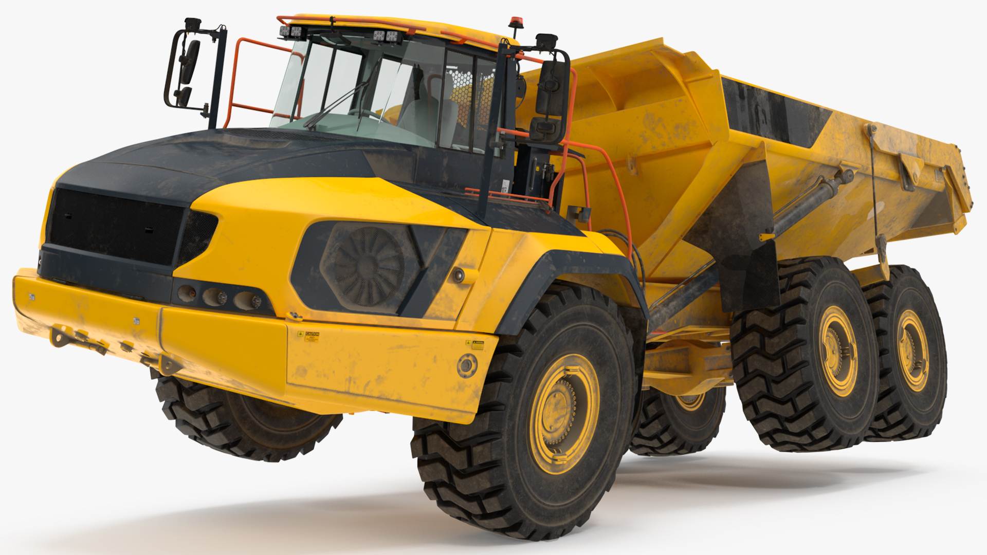 Articulated Dump Truck Dirty Rigged for Cinema 4D 3D model