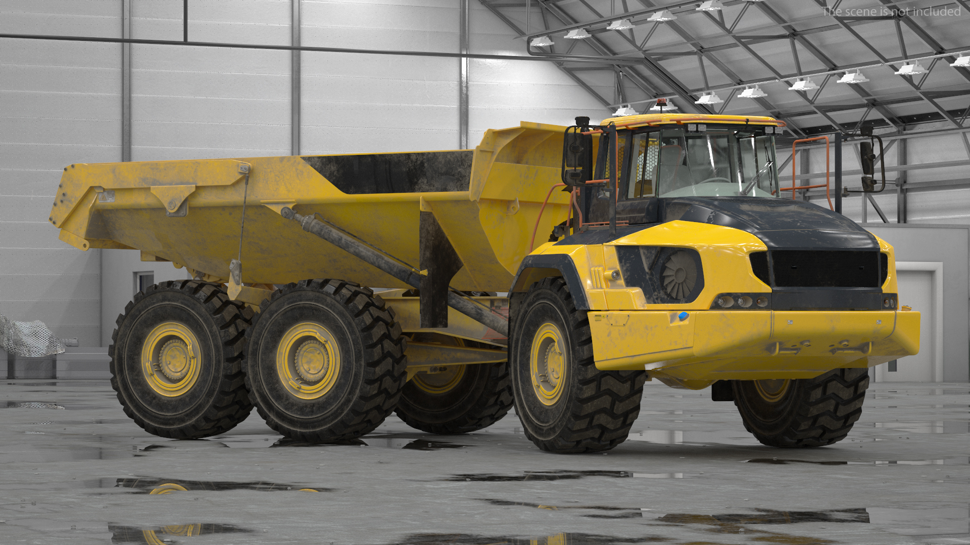 Articulated Dump Truck Dirty Rigged for Cinema 4D 3D model