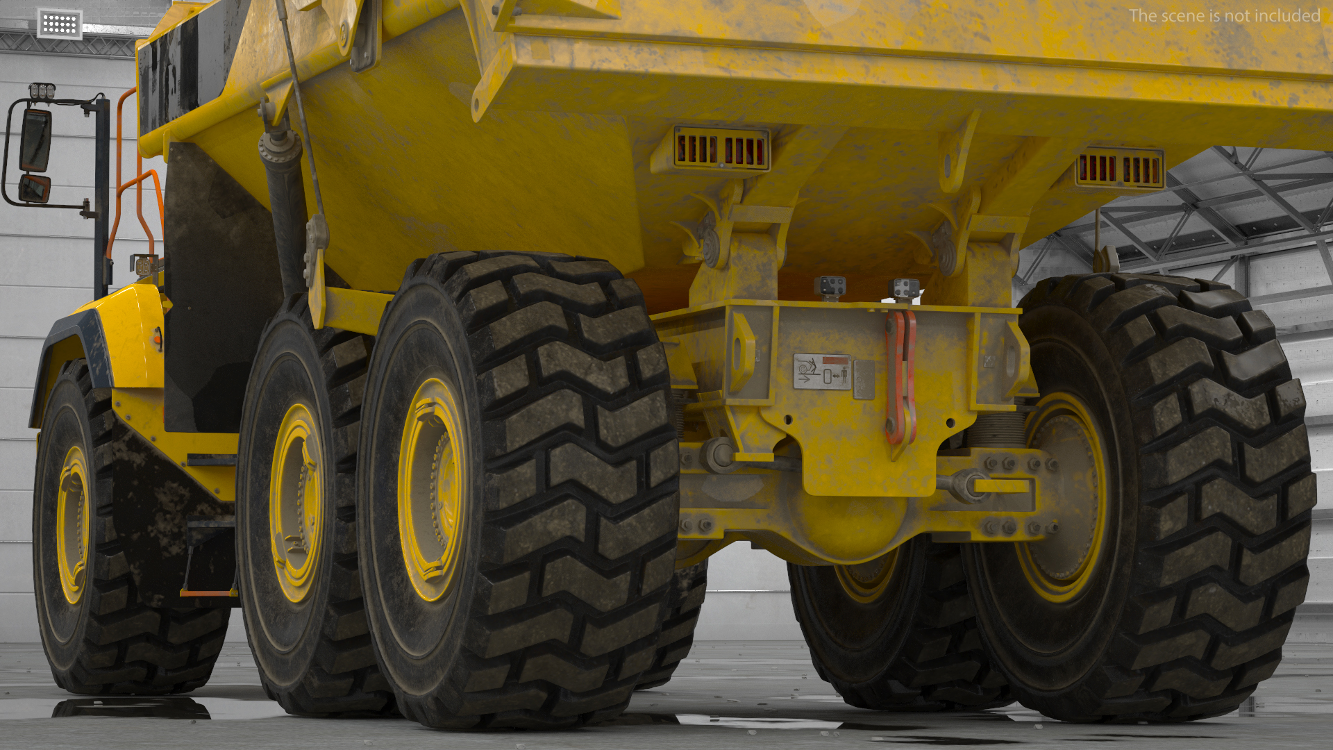 Articulated Dump Truck Dirty Rigged for Cinema 4D 3D model